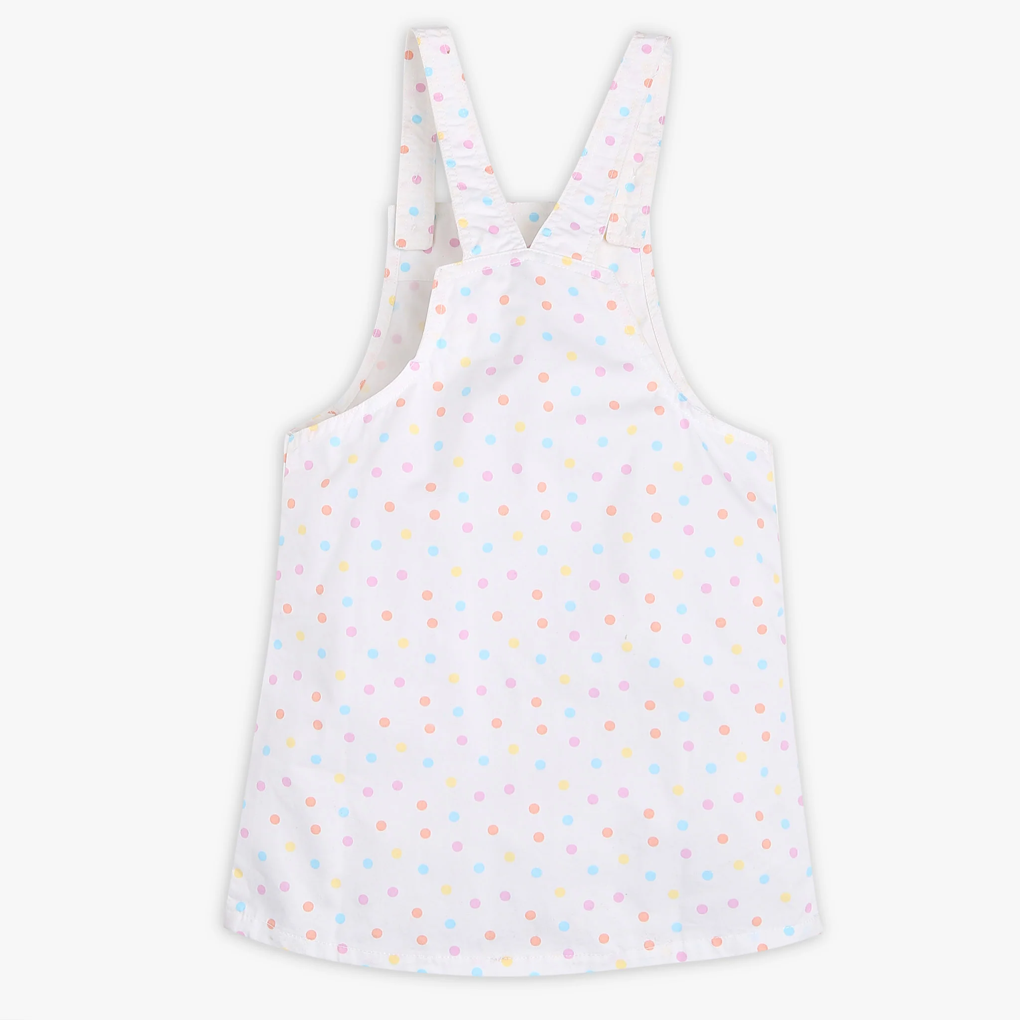 Girls Square Neck Above Knee Pinafore Printed Dress - Image 2