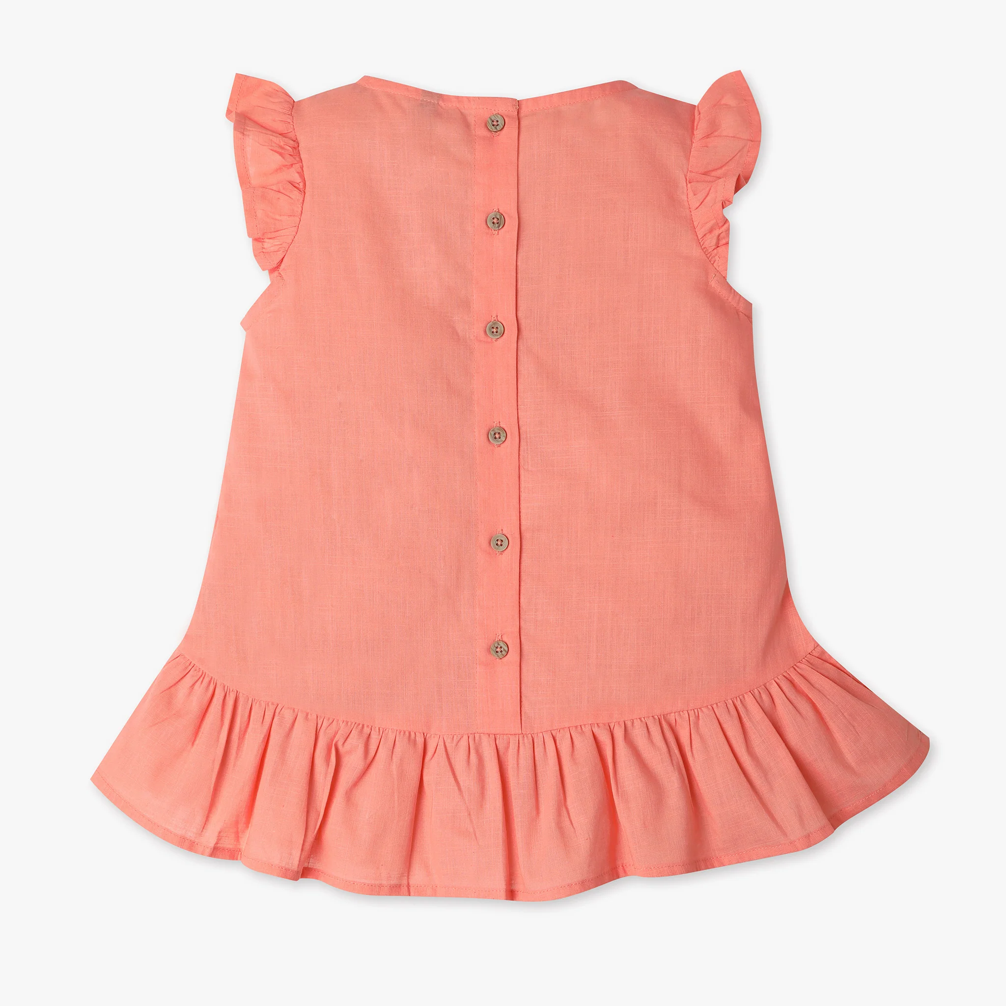 Girls Solid Round Neck Short Sleeve Top - Image 5
