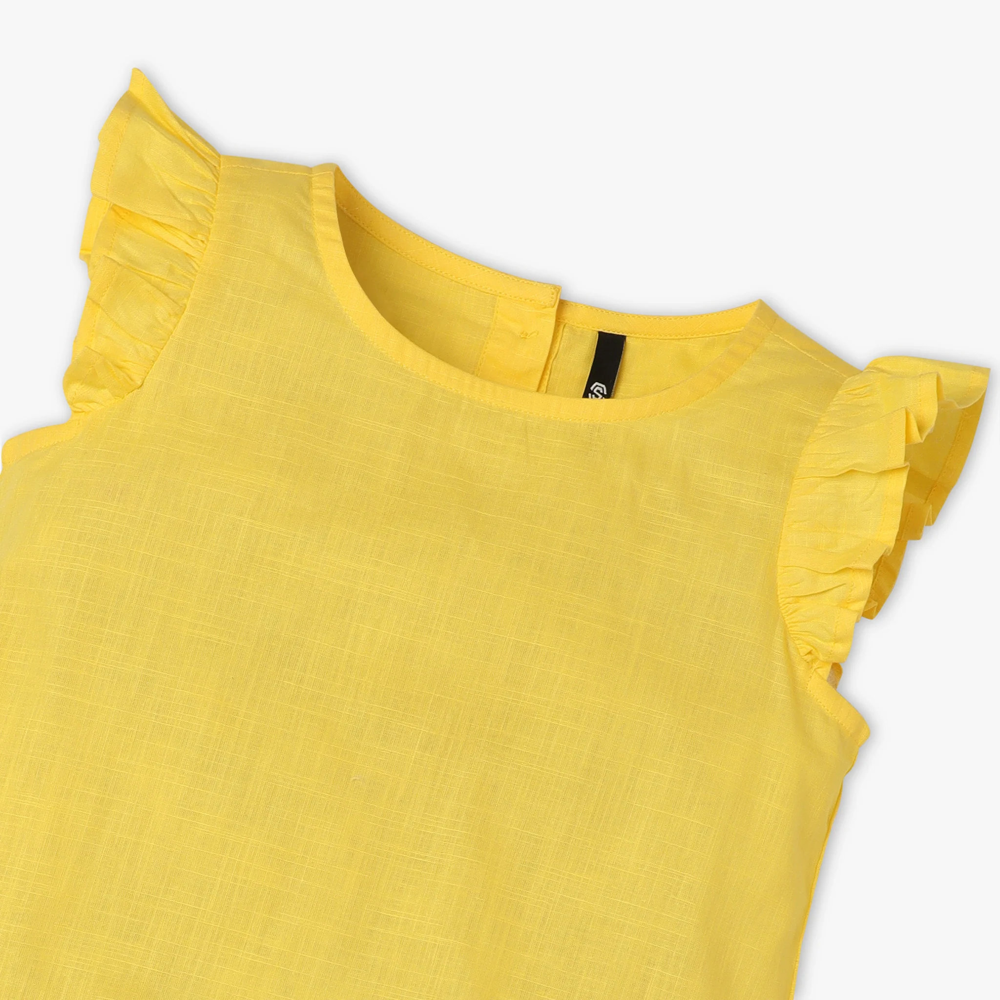 Girls Solid Round Neck Short Sleeve Top - Image 9