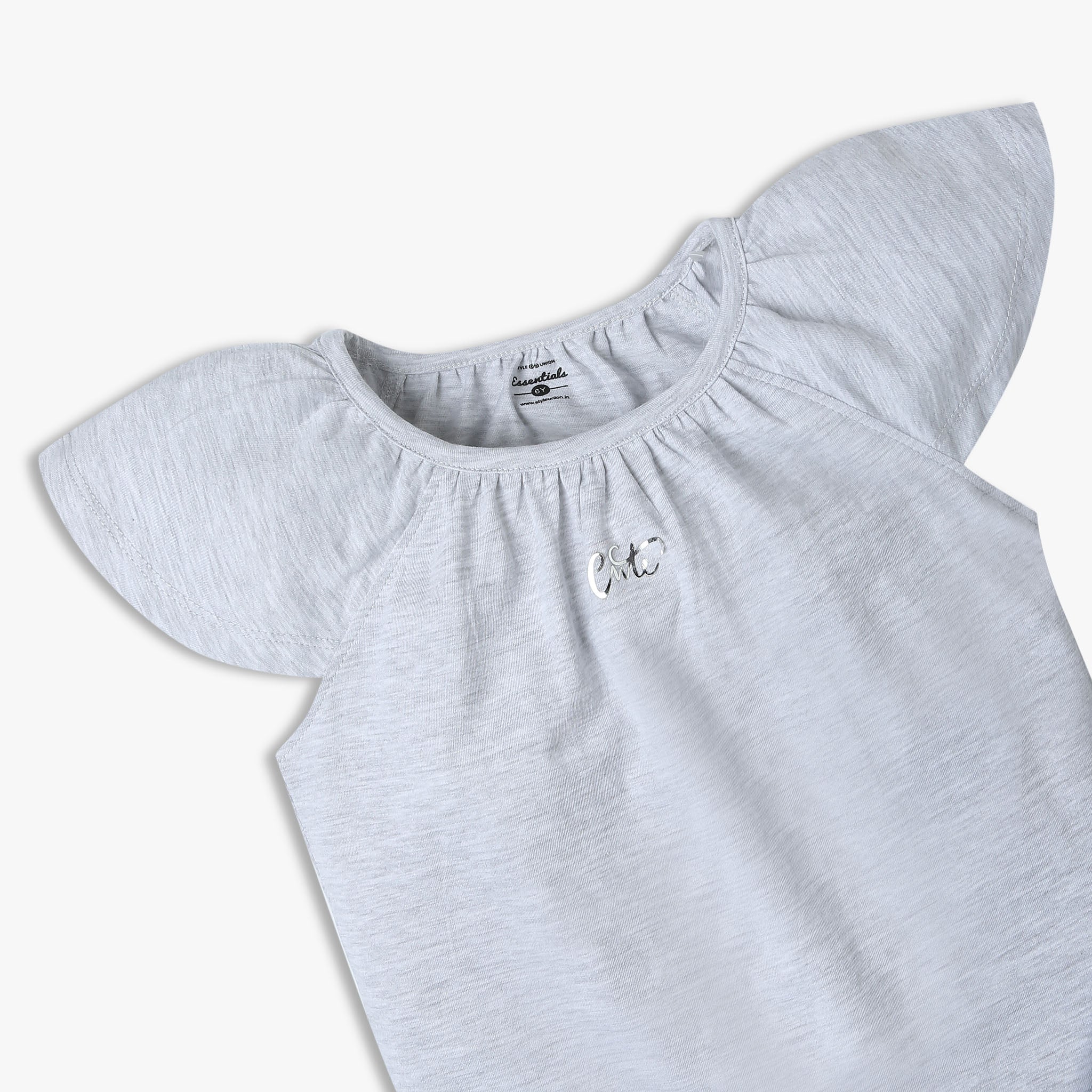Girls Solid Crew Neck Short Sleeve T-Shirt - Image 15