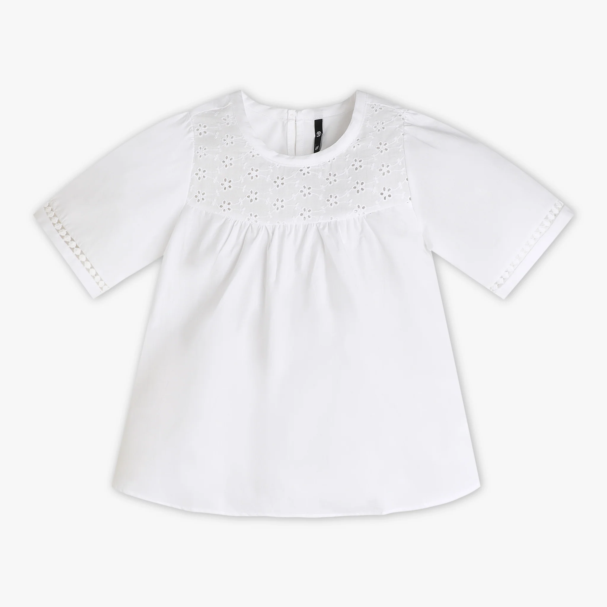 Girls Solid Short Sleeve Regular Fit Top