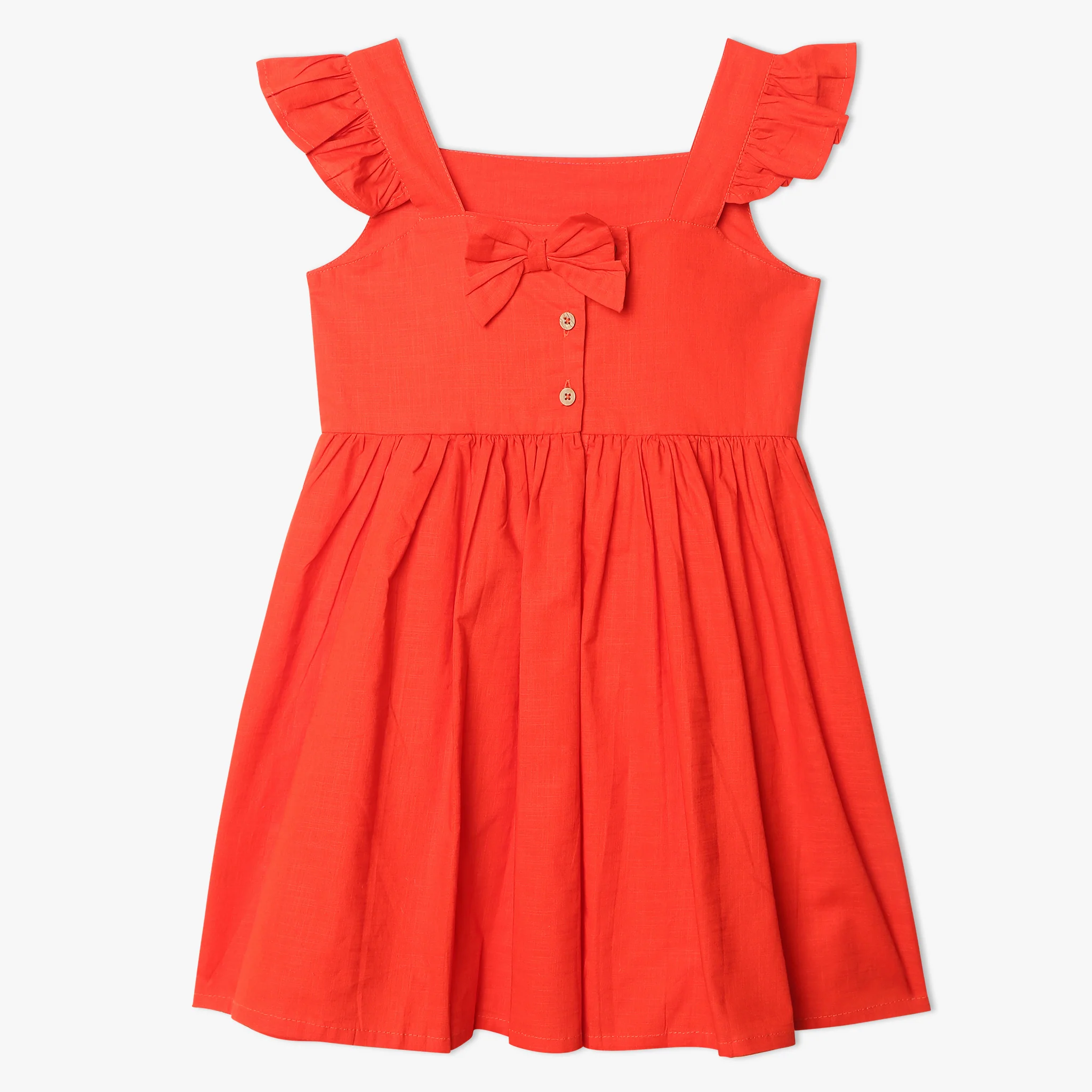 Girls Cotton Square Neck Frock