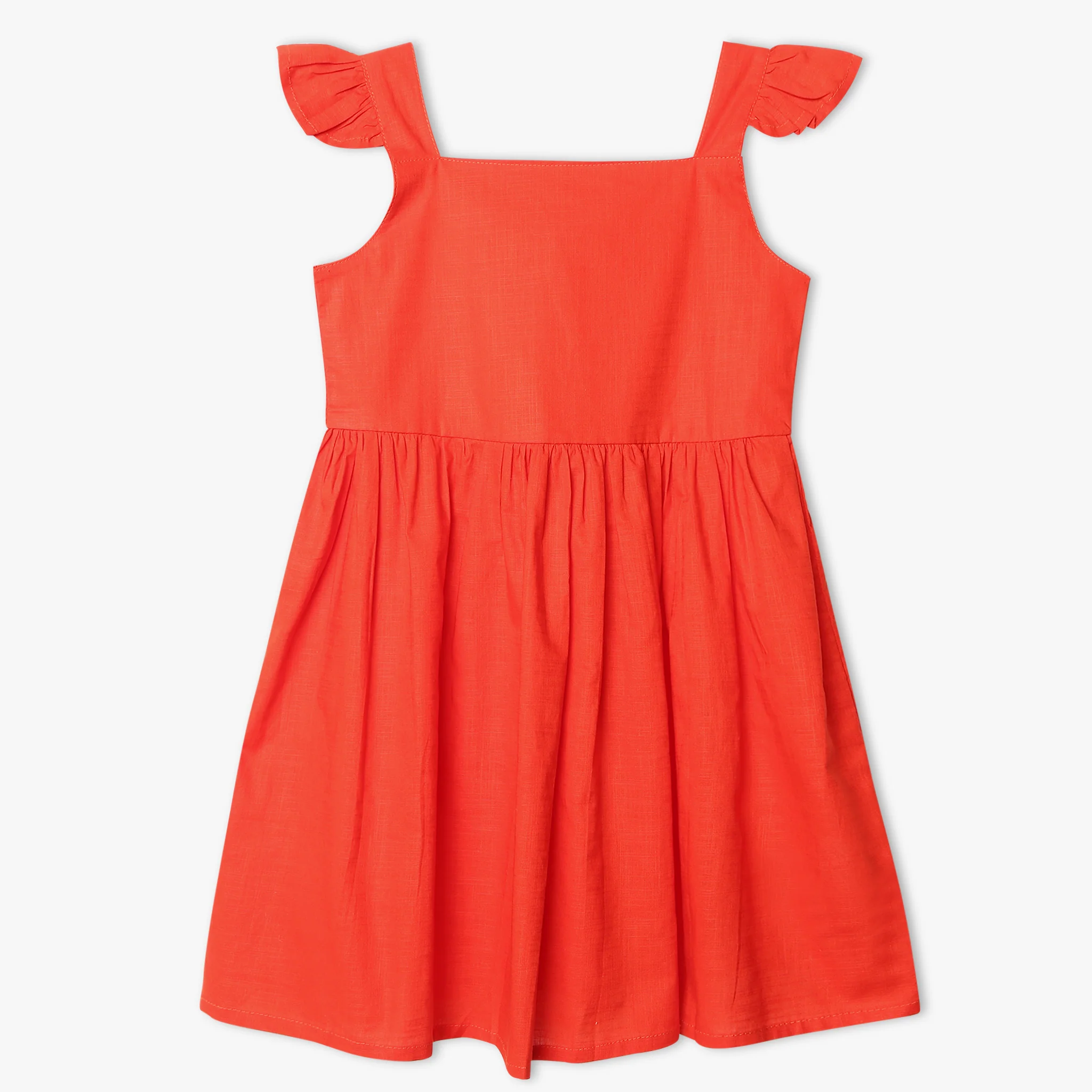 Girls Cotton Square Neck Frock - Image 2