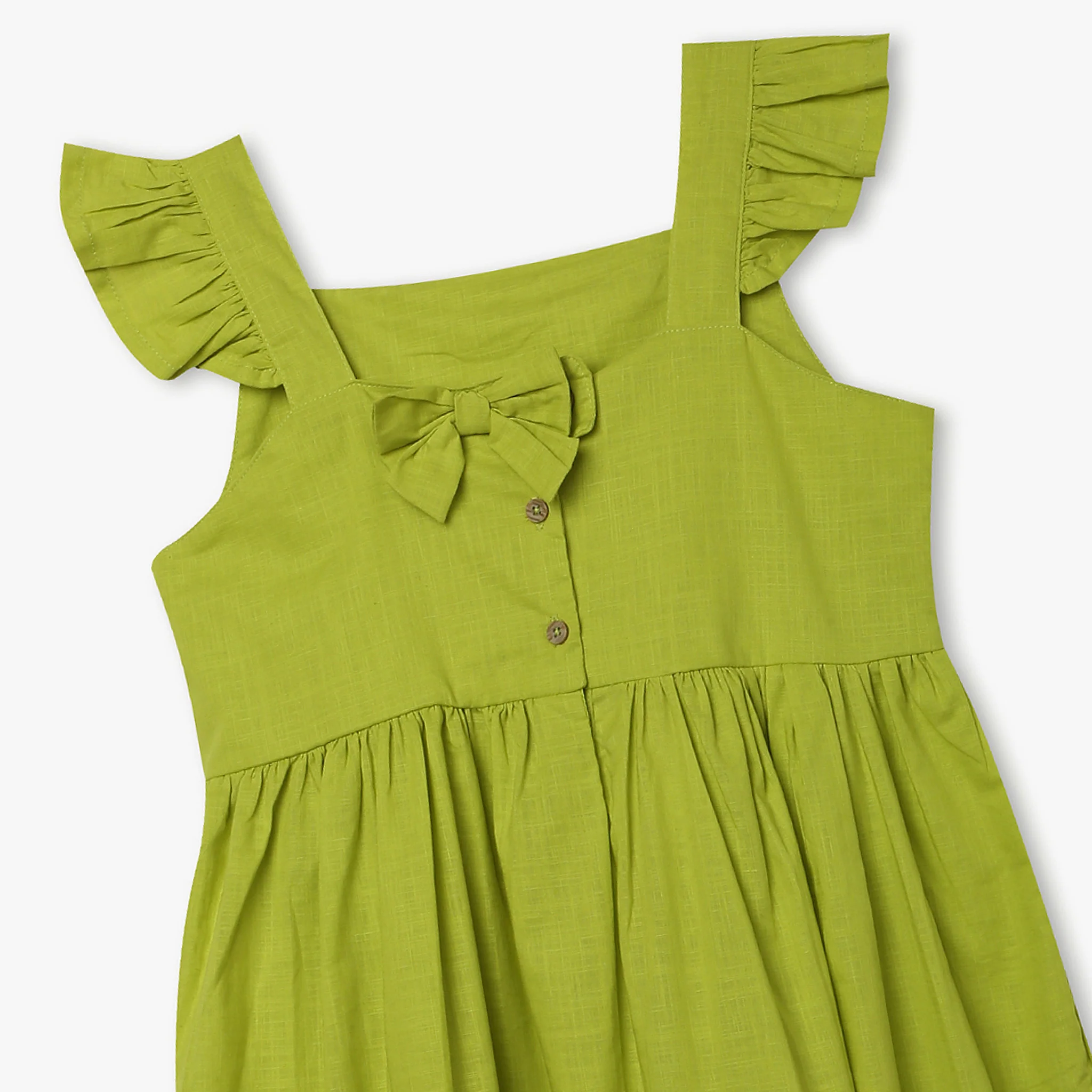 Girls Cotton Square Neck Frock - Image 6