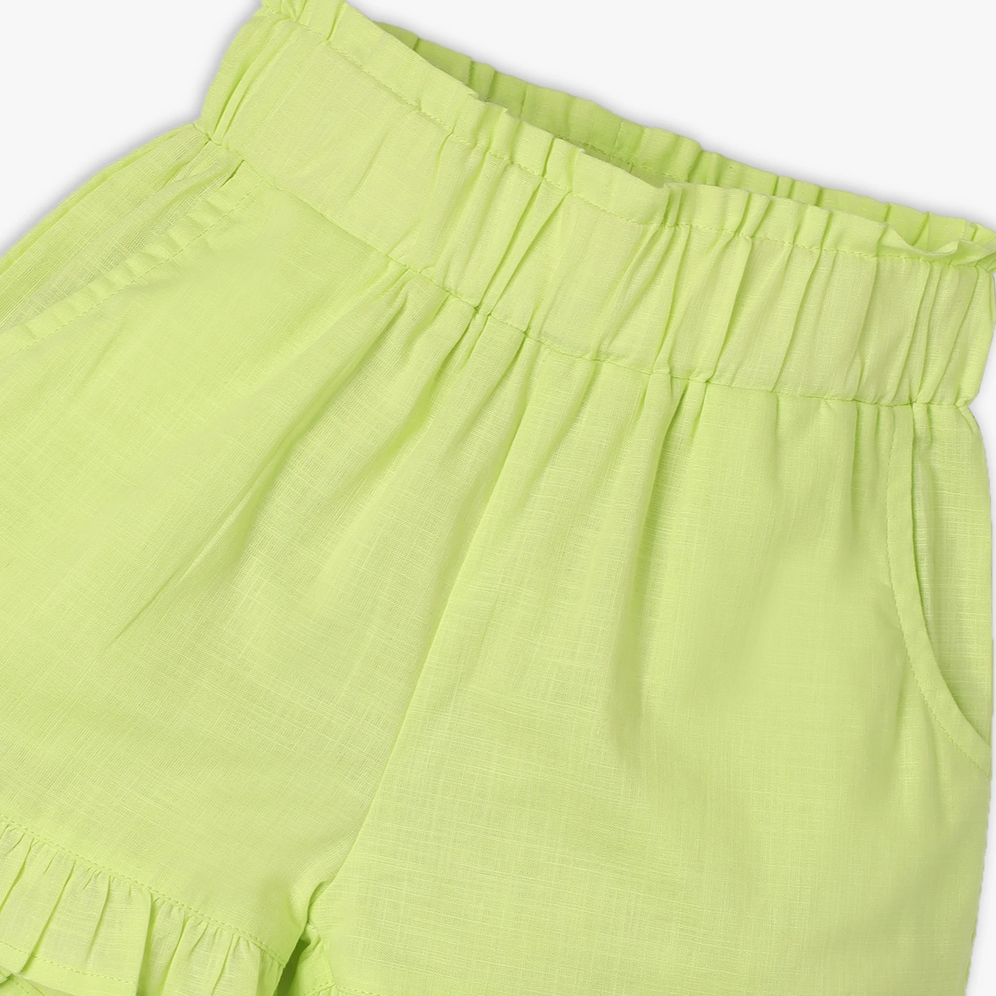 Girls Relaxed Fit Solid Above Knee Woven Shorts - Image 6