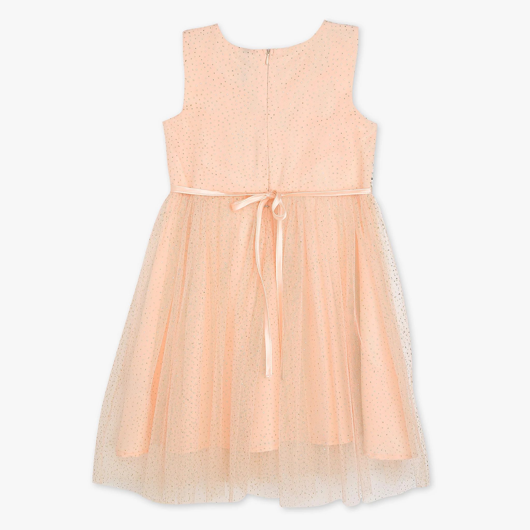 Girls Embellished Satin Party Frock - Image 2