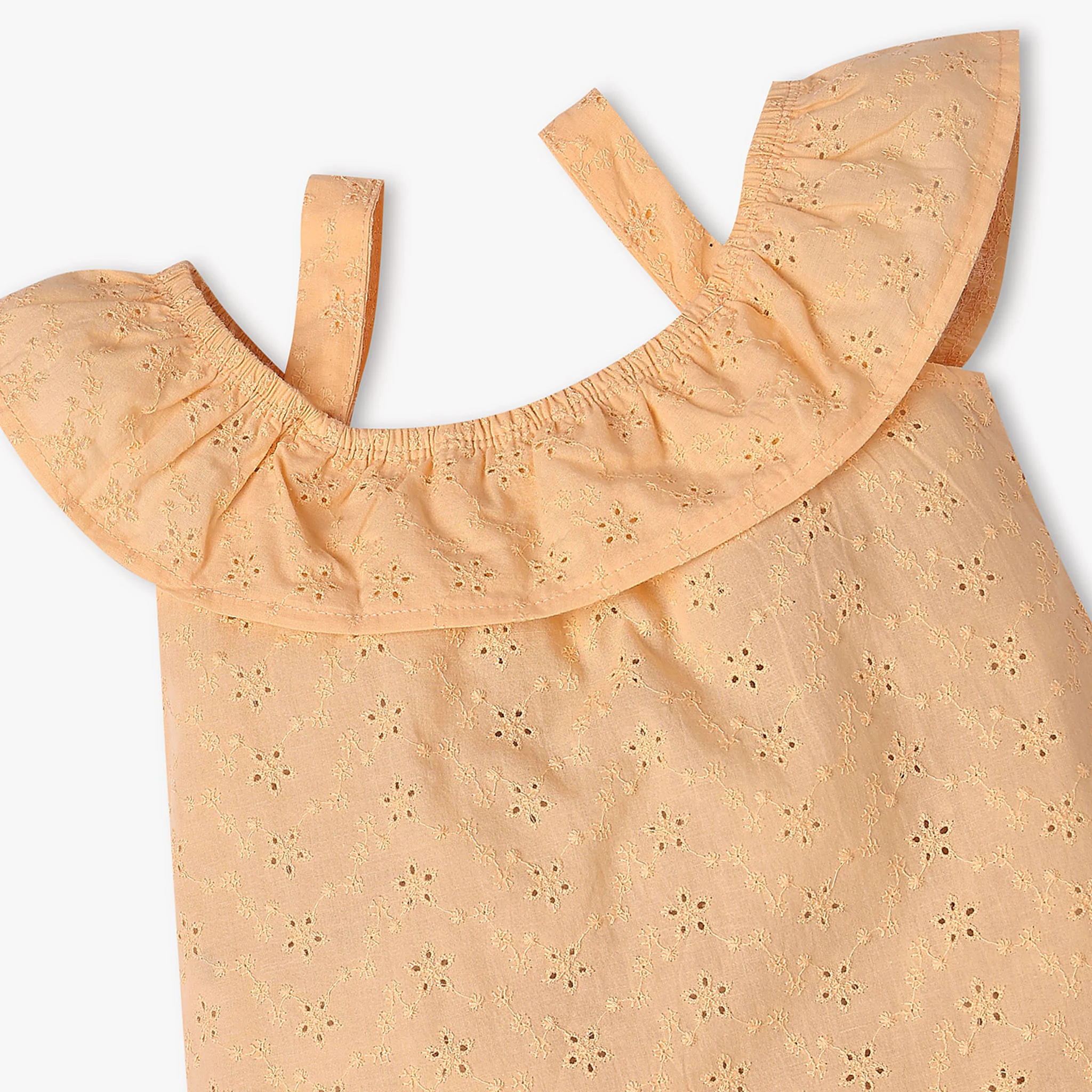 Girls Schiffli Cotton Woven Top - Image 3