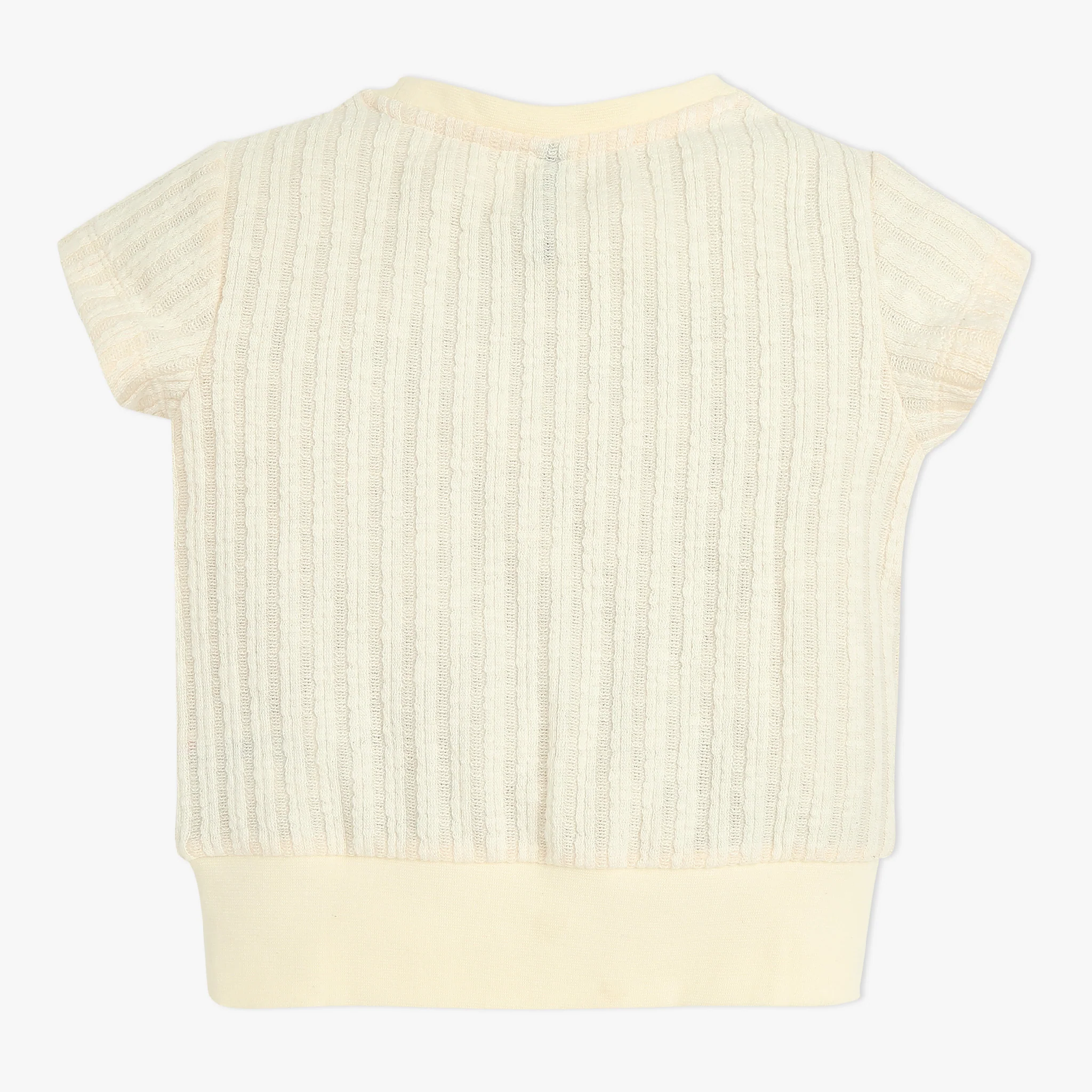 Girls Solid Structured Round Neck Short Sleeve T-Shirt - Image 2