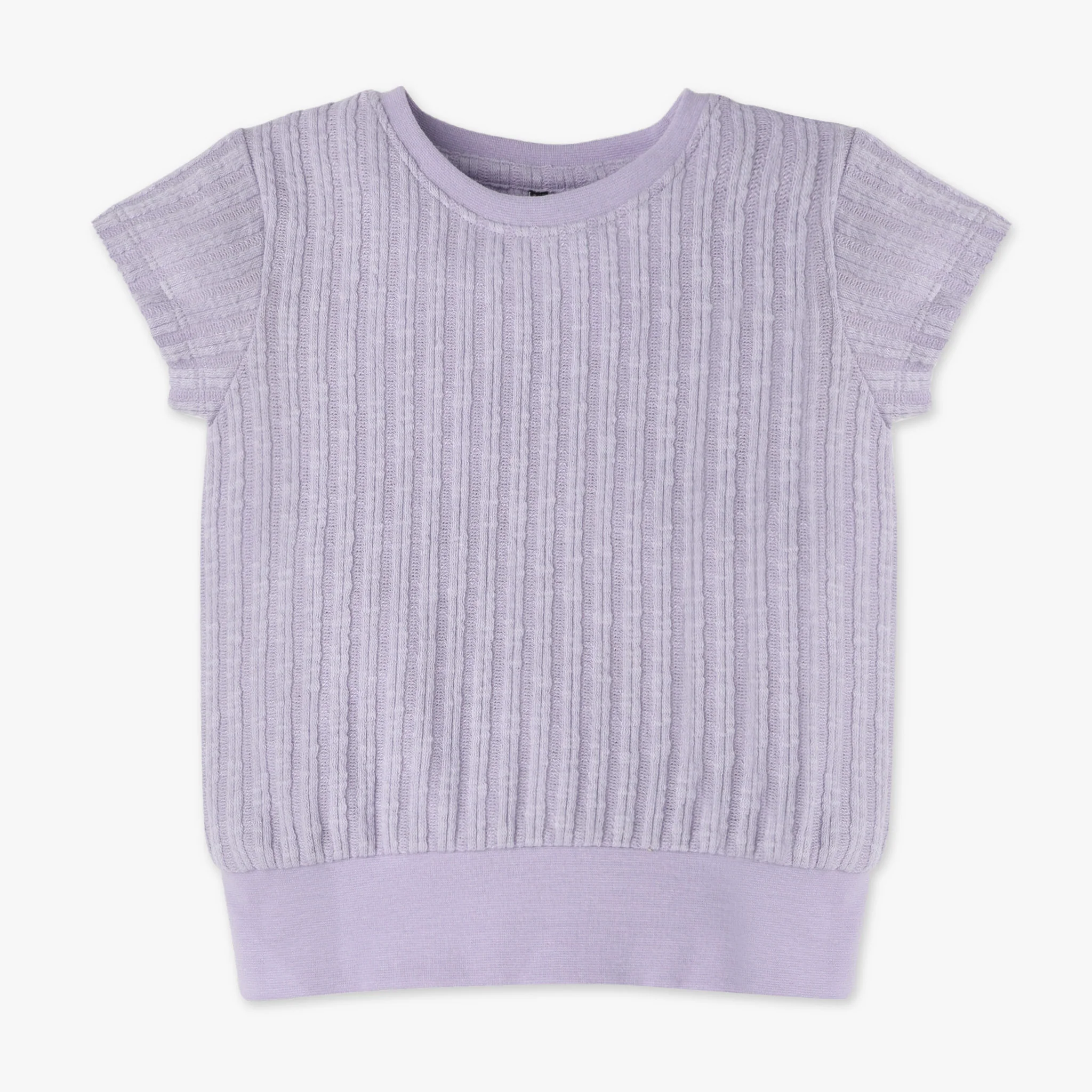 Girls Solid Structured Round Neck Short Sleeve T-Shirt - Image 4