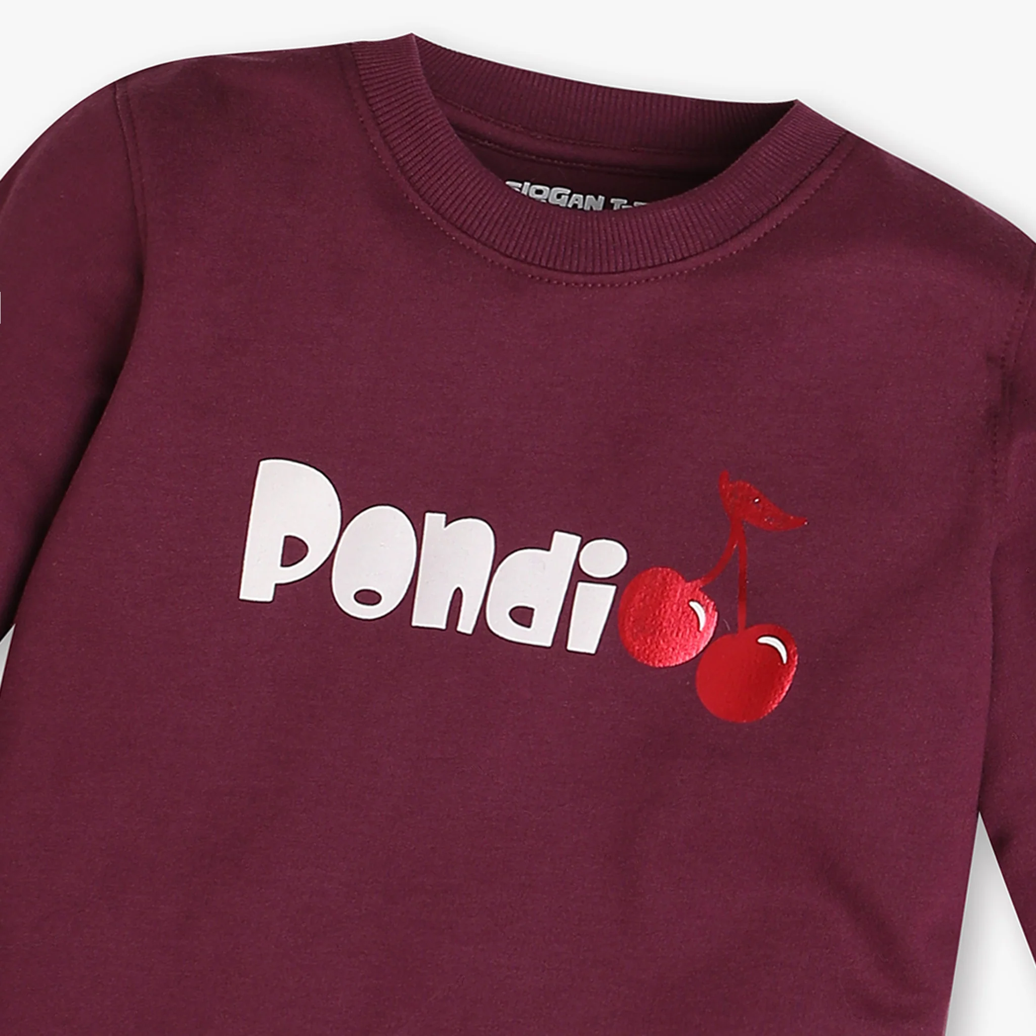 Girls Solid Slogan Sweat Tee - Image 3