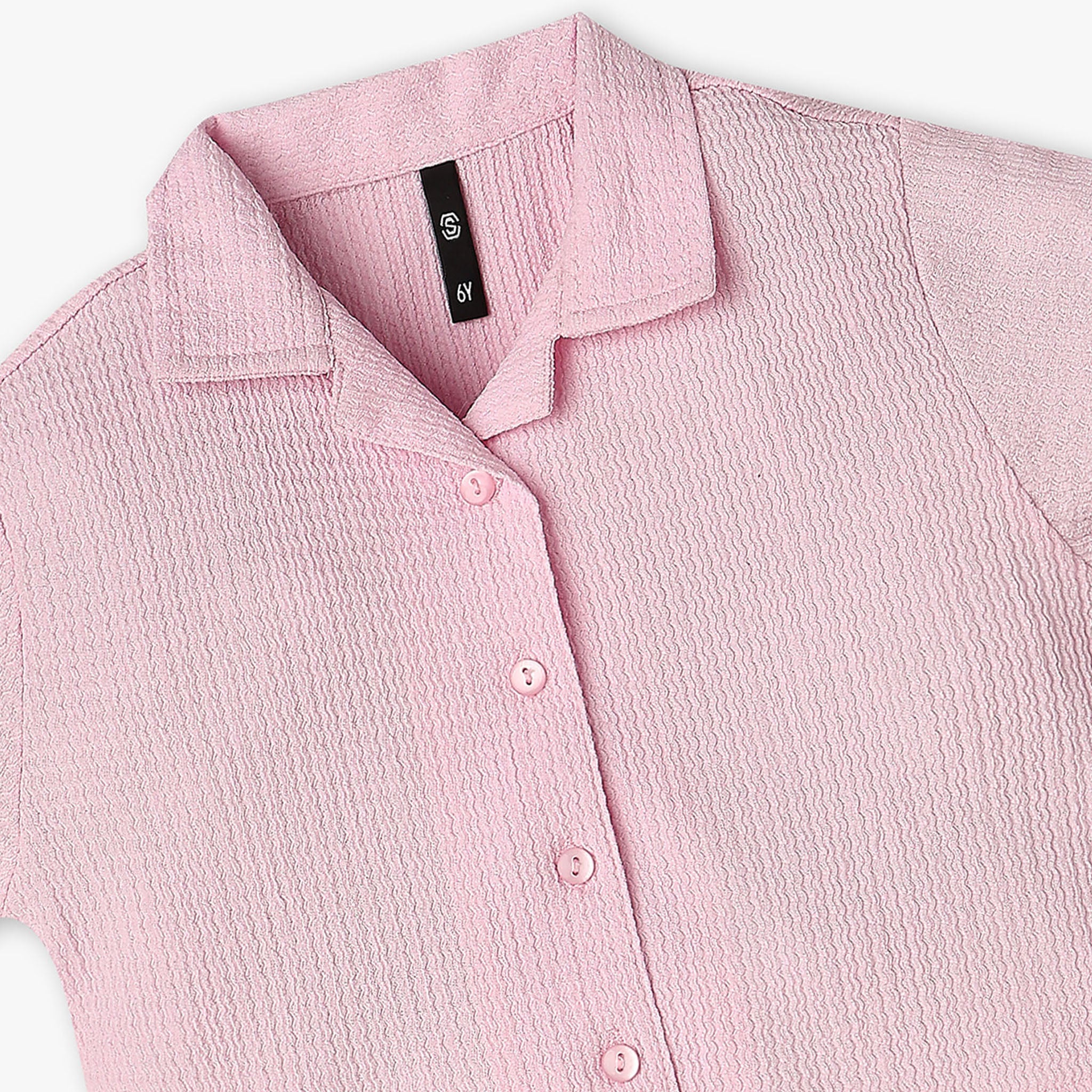 Girls Structured Camp Collar A-Line Top - Image 6