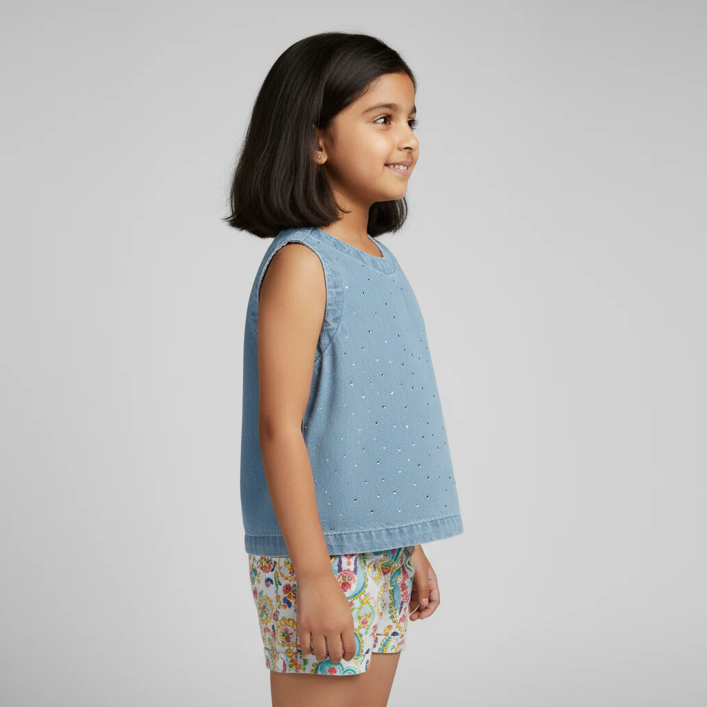 Girls Studded Crop Top - Image 2