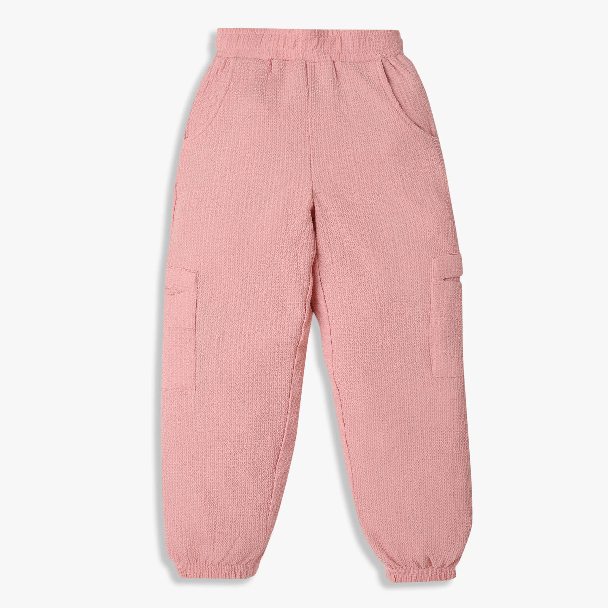 Girls Wide Leg Mid Rise Solid Full Length Trackpants