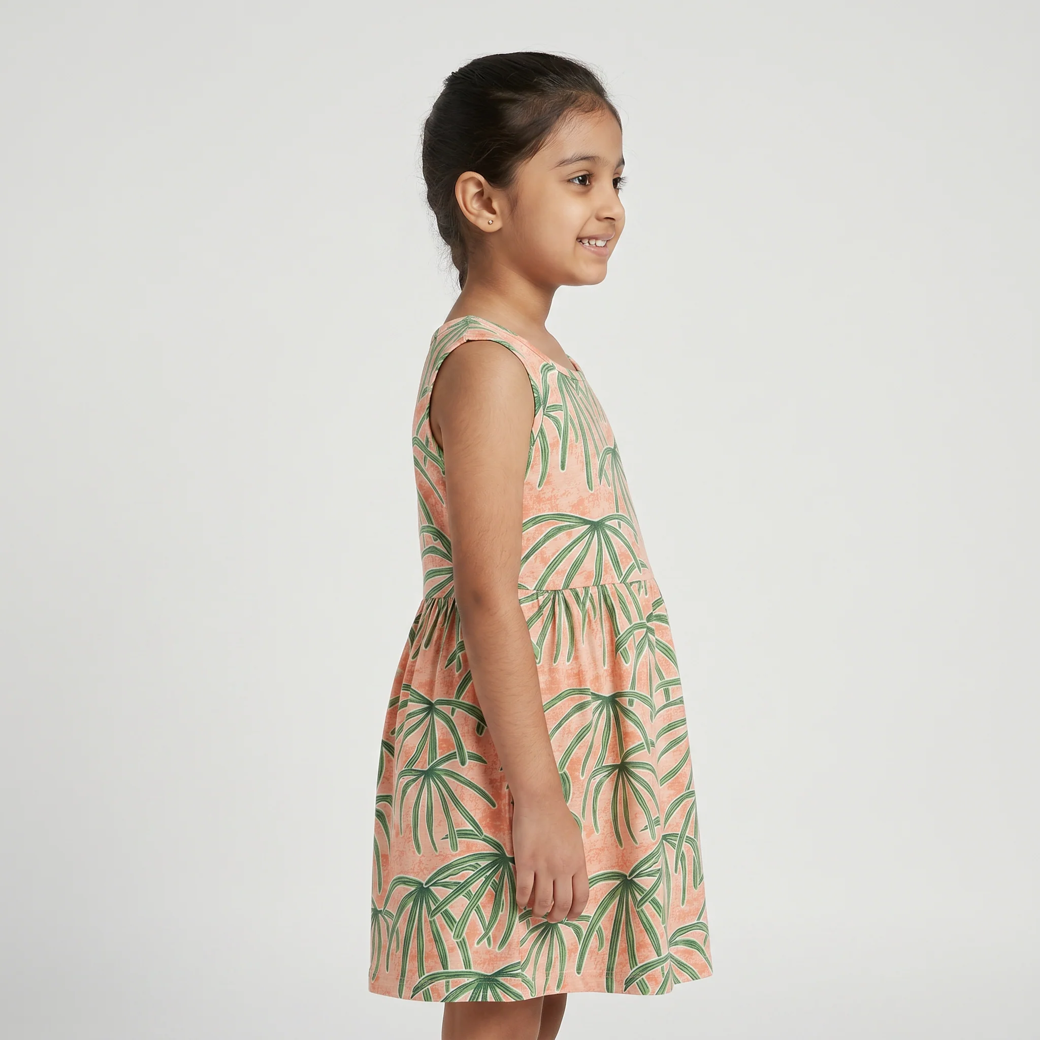 Girls Cotton Printed Dress - Image 2