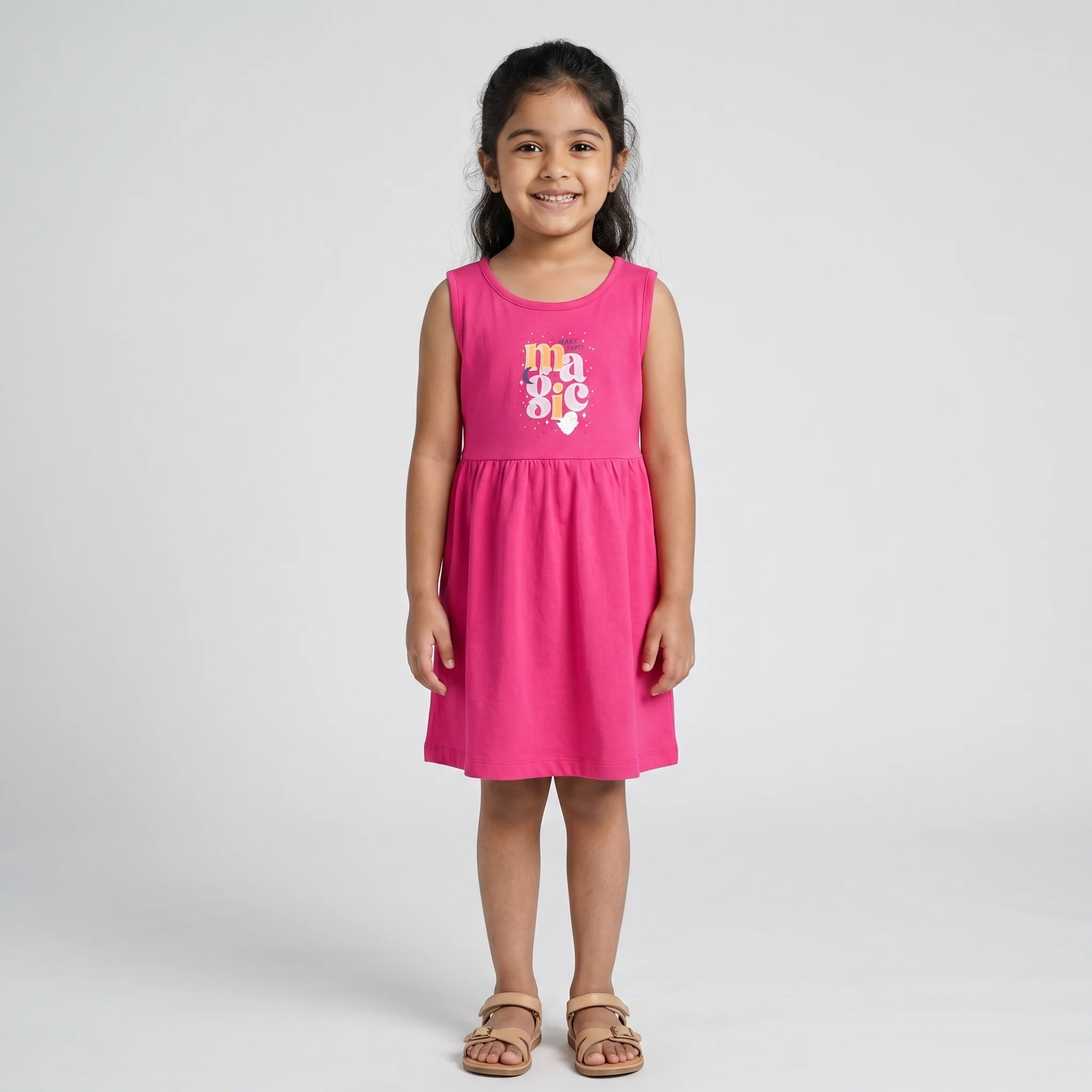 Girls Cotton Printed Dress