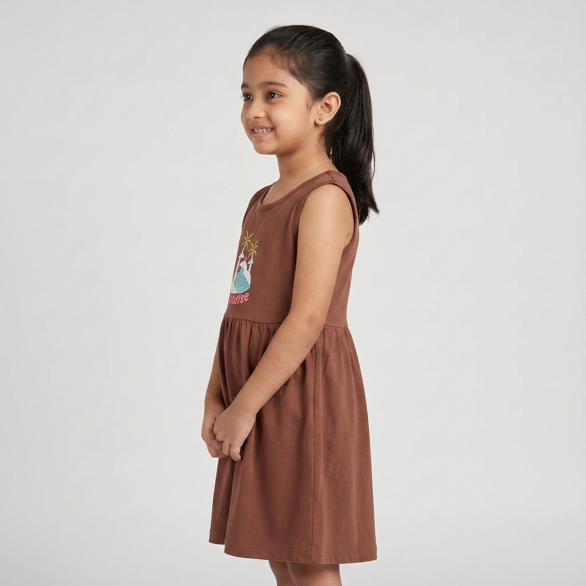 Girls Cotton Printed Dress - Image 2