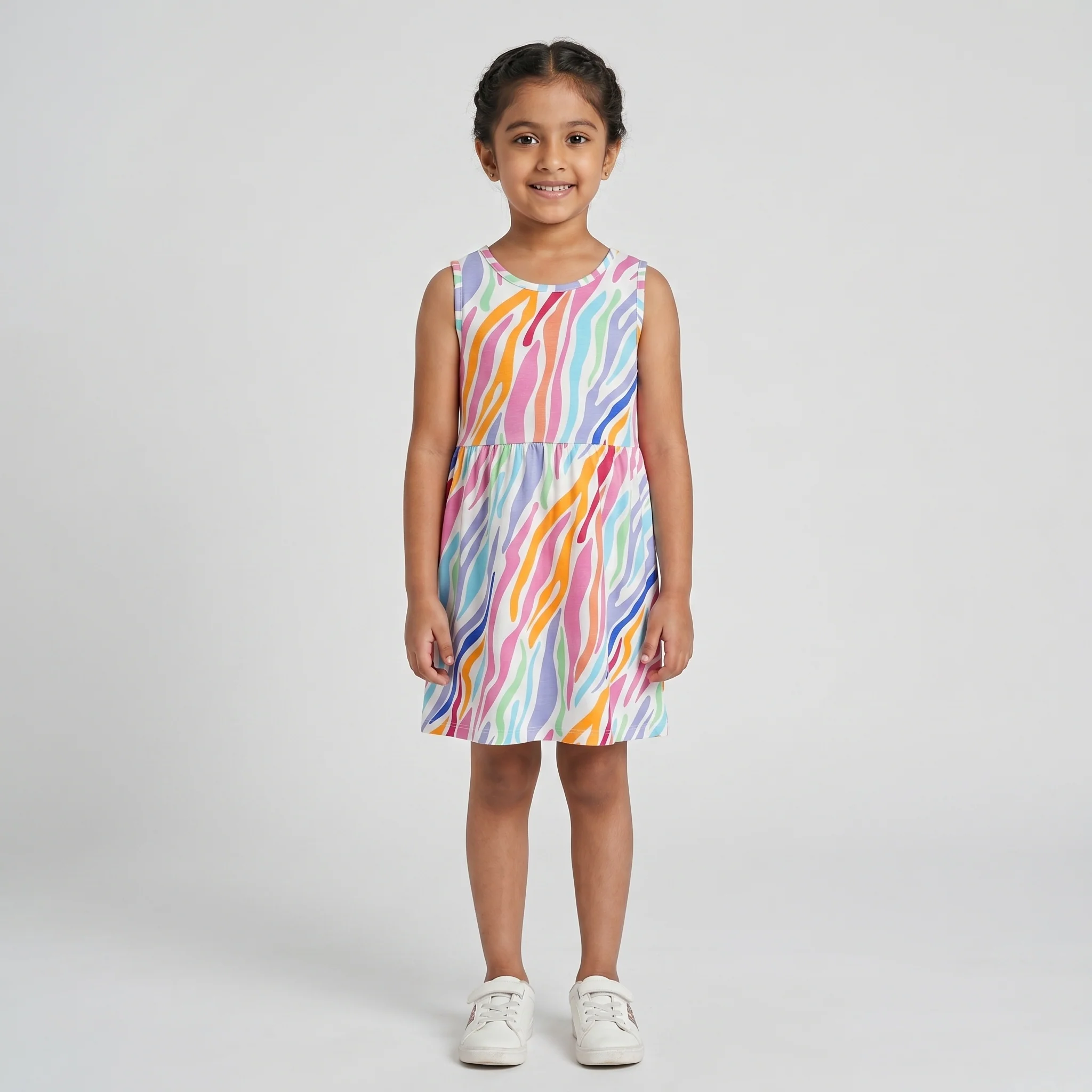 Girls Cotton Printed Dress