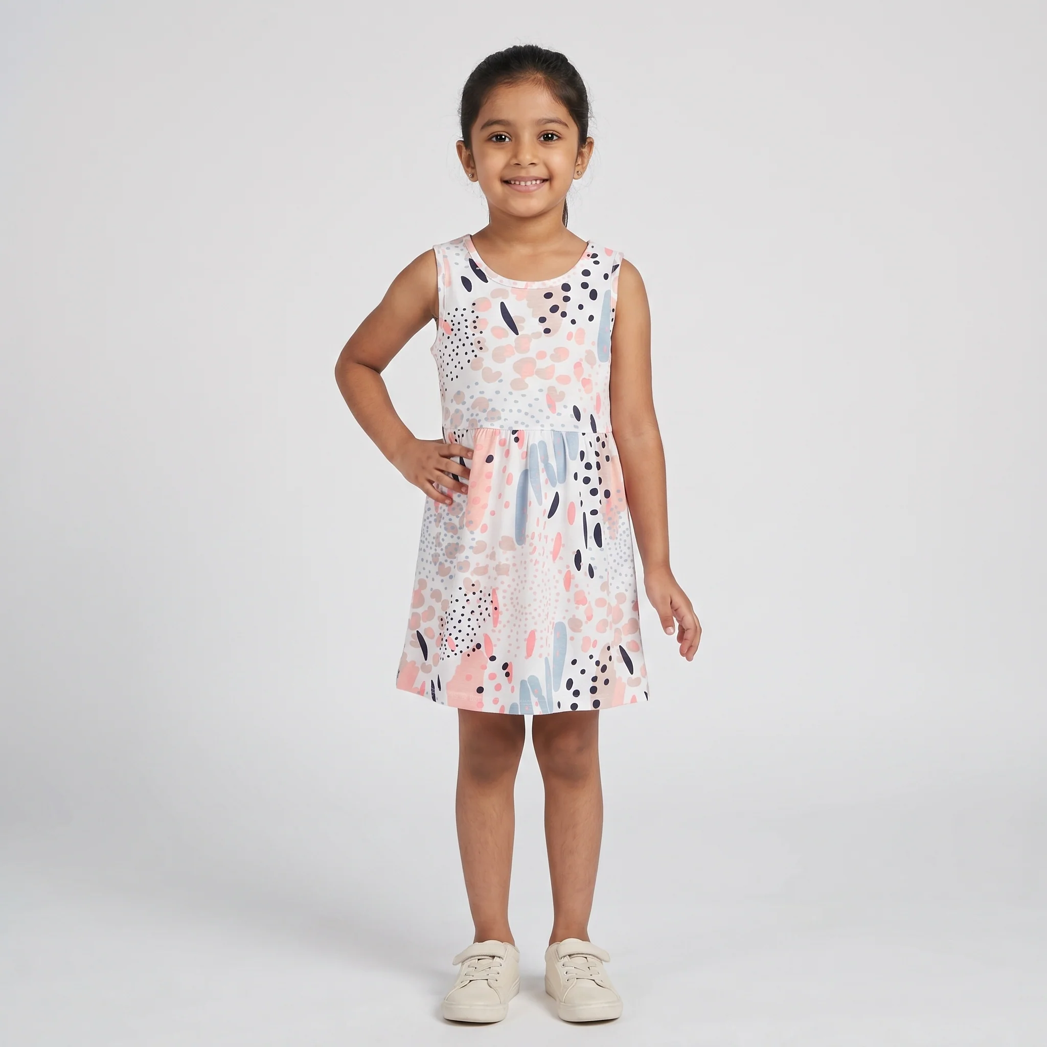 Girls Cotton Printed Dress