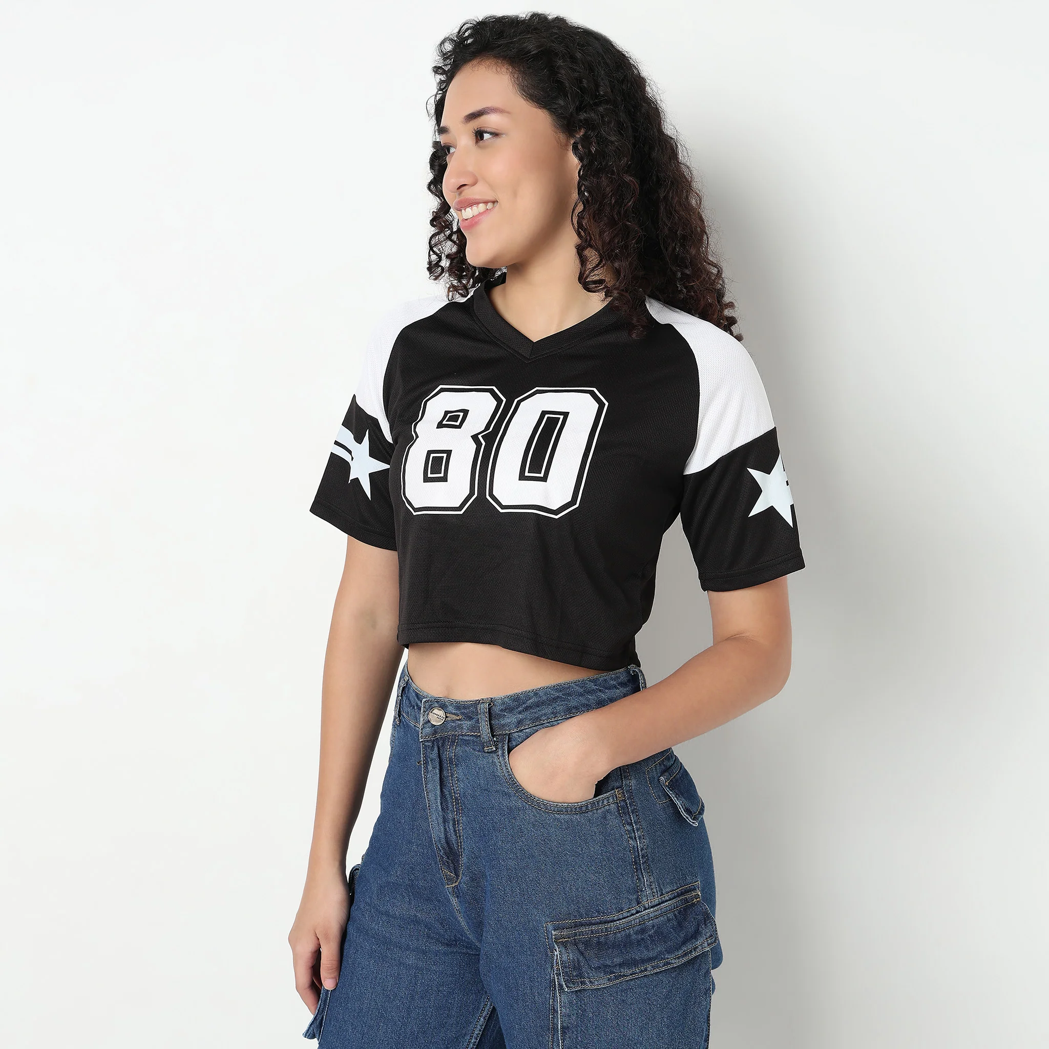 Air Dry Graphic Boxy Cropped T-Shirt - Image 5
