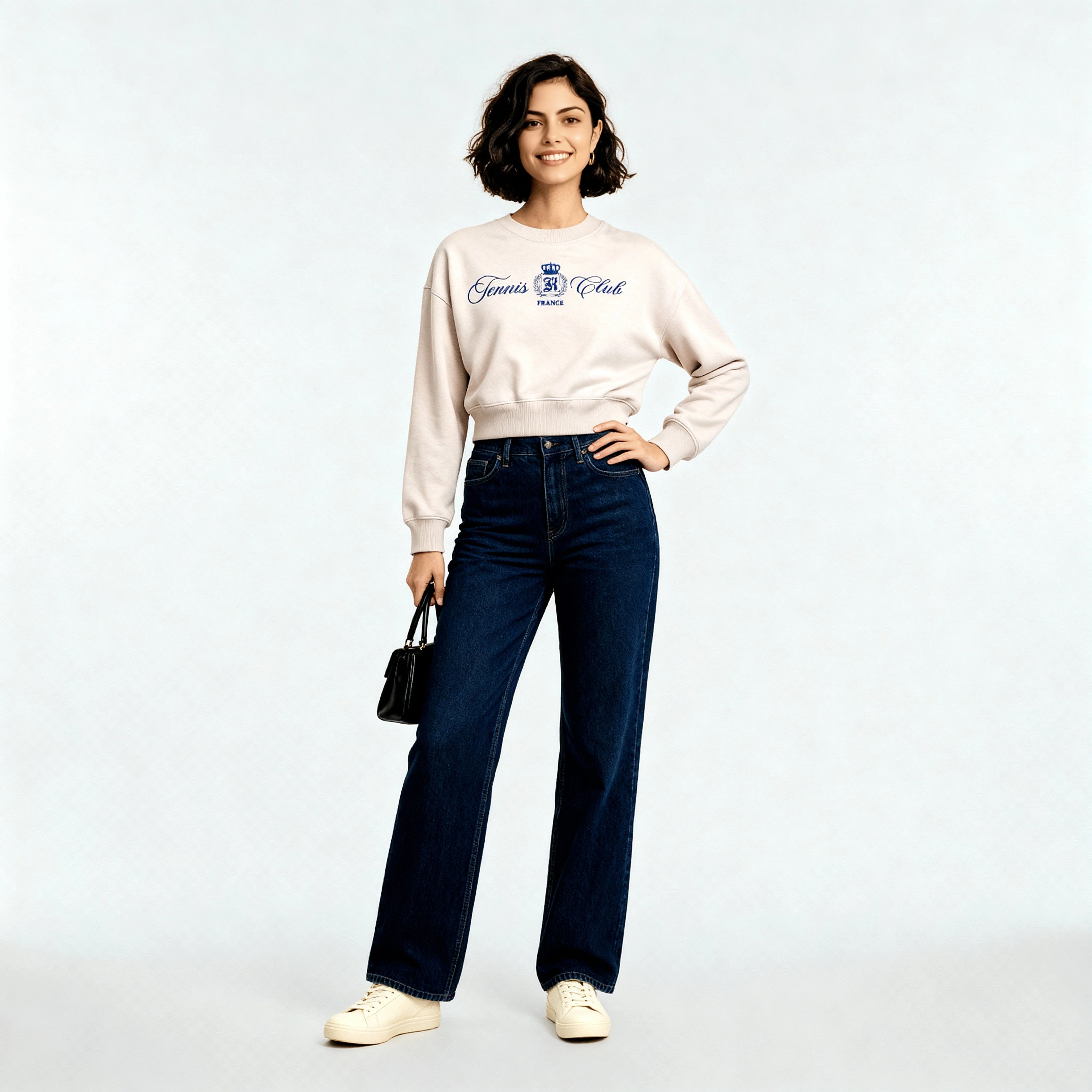 Graphic Cropped Boxy Sweat Tee