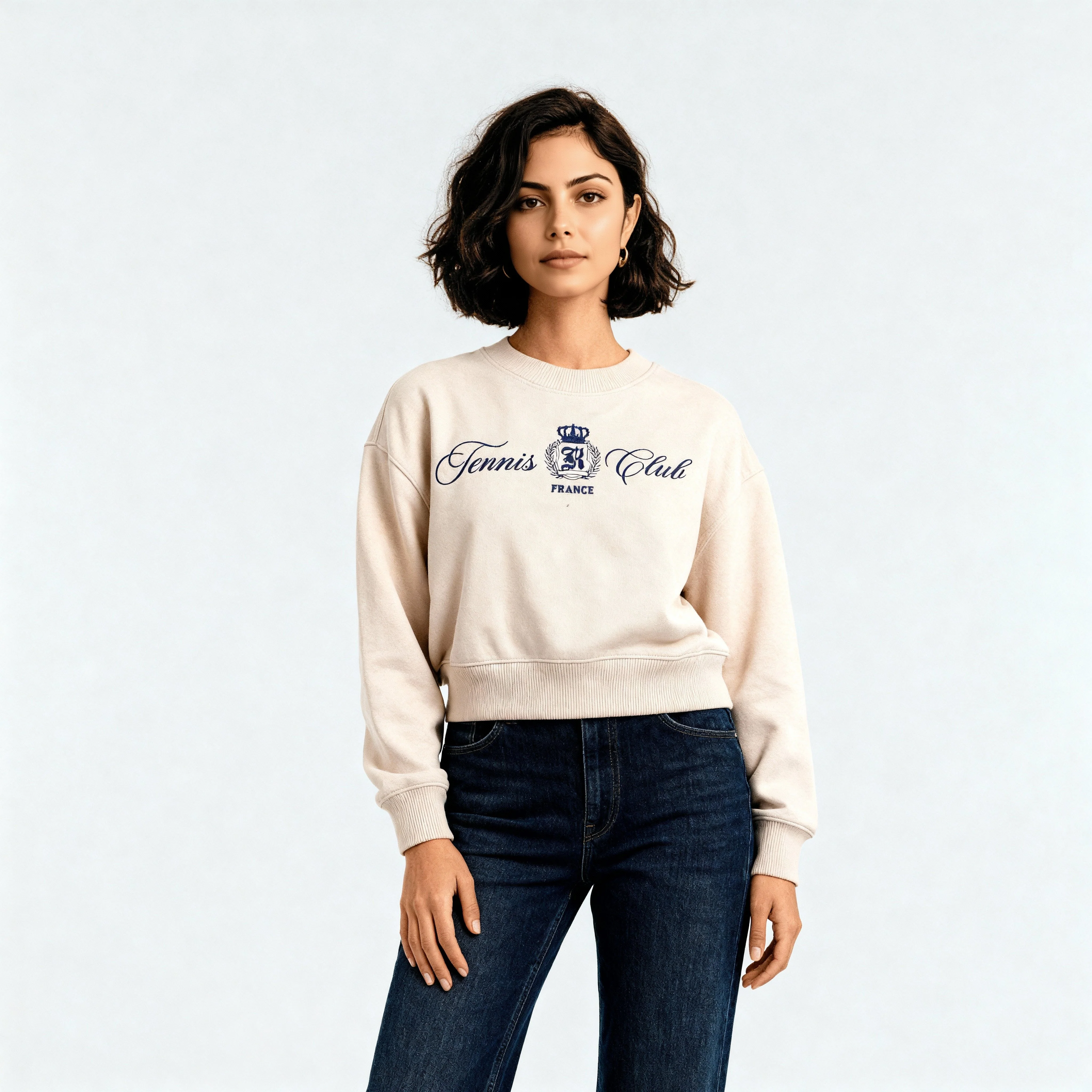 Graphic Cropped Boxy Sweat Tee - Image 2