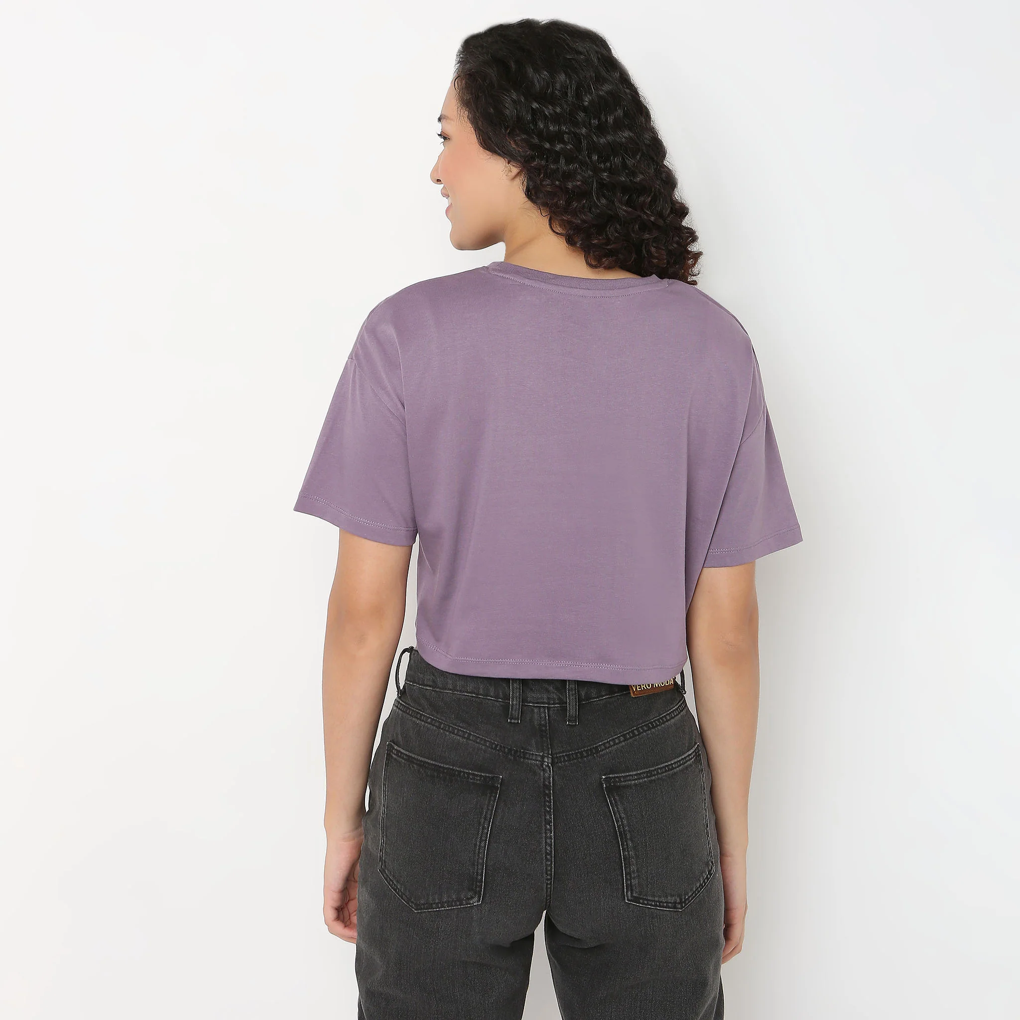 Graphic Knitted Crop T-Shirt - Image 3