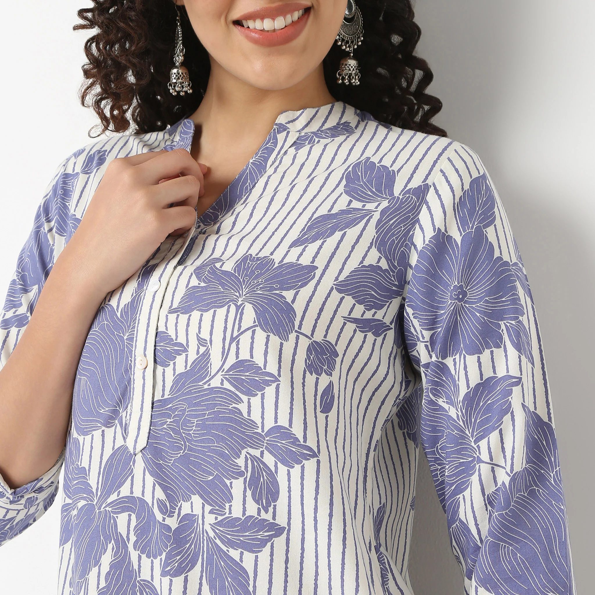 Half Placket Kurta-Rayon - Image 4