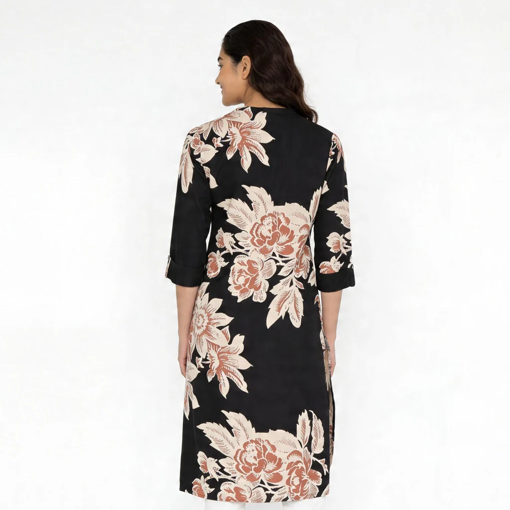 Half Placket Long Kurta - Image 3