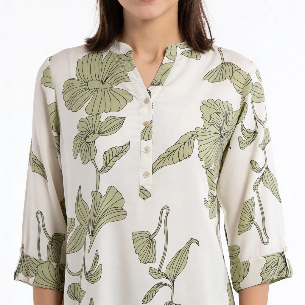 Half Placket Long Kurta - Image 4