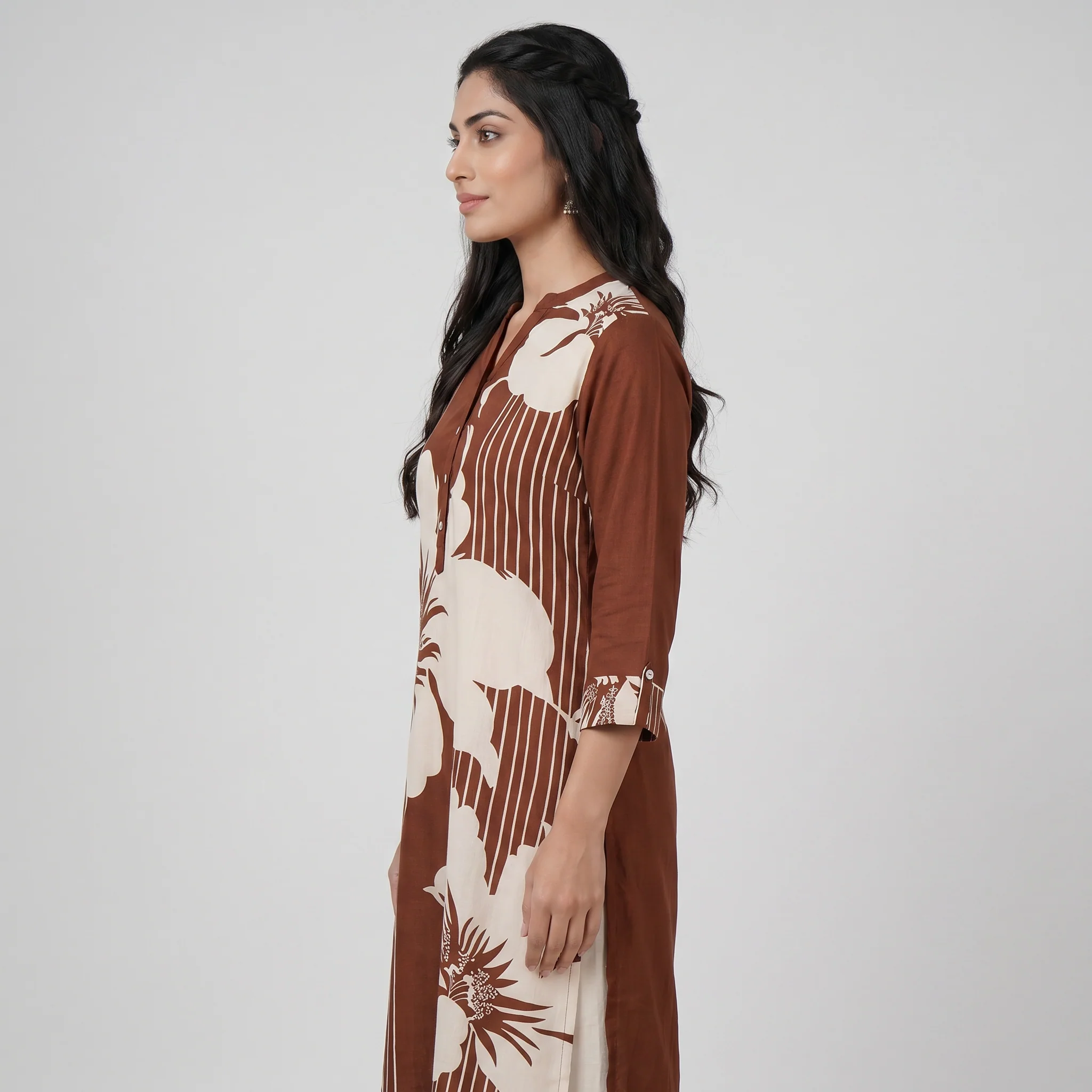 Half Placket Long Kurta - Image 2