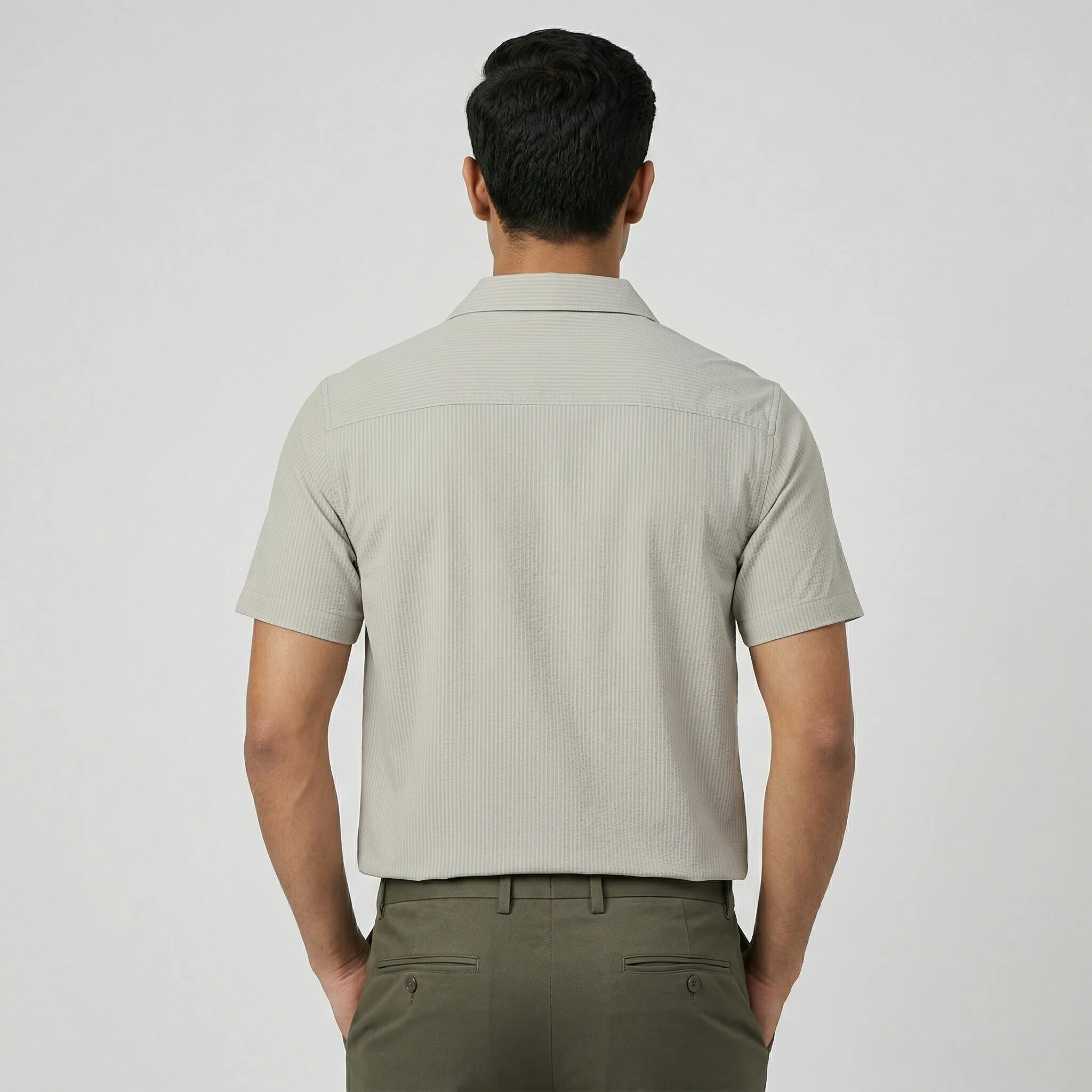 Half Sleeve Solid Cuban Shirt - Image 3