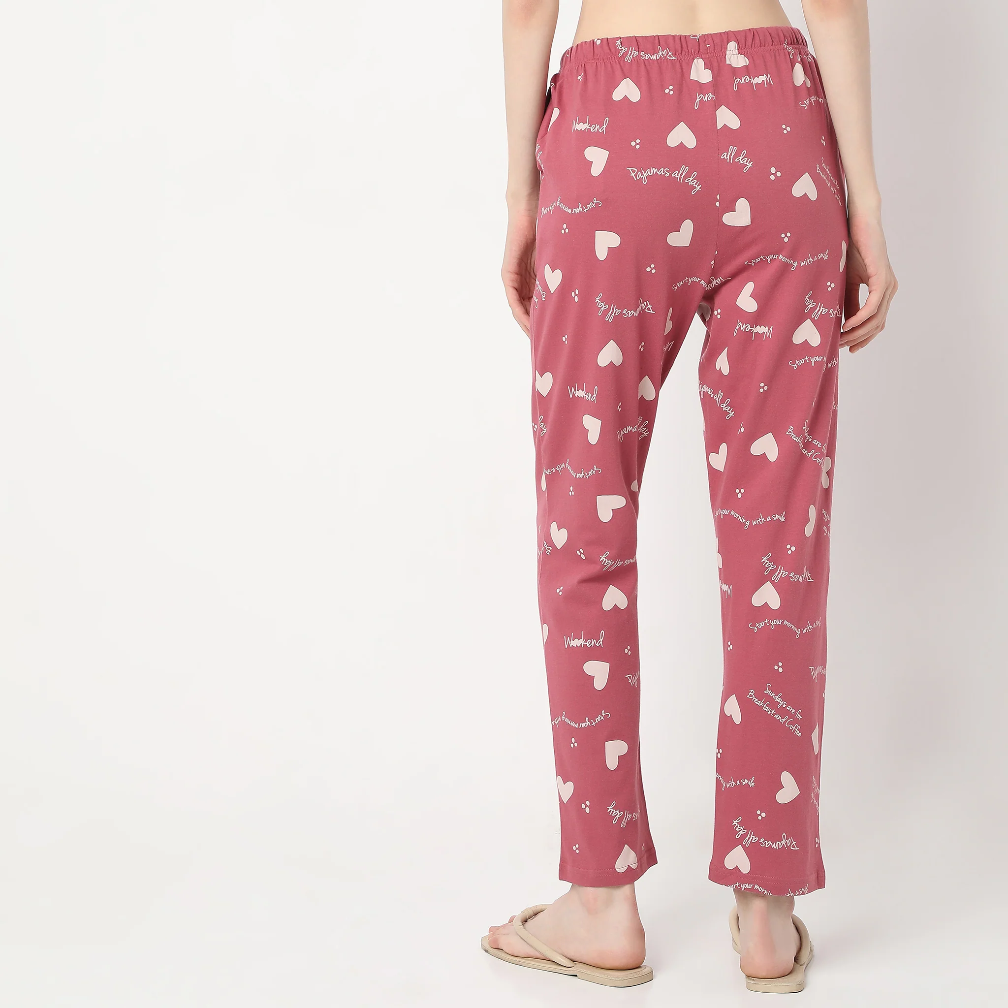 Heart Print Ankle Length Core Lounge Pyjamas - Image 3