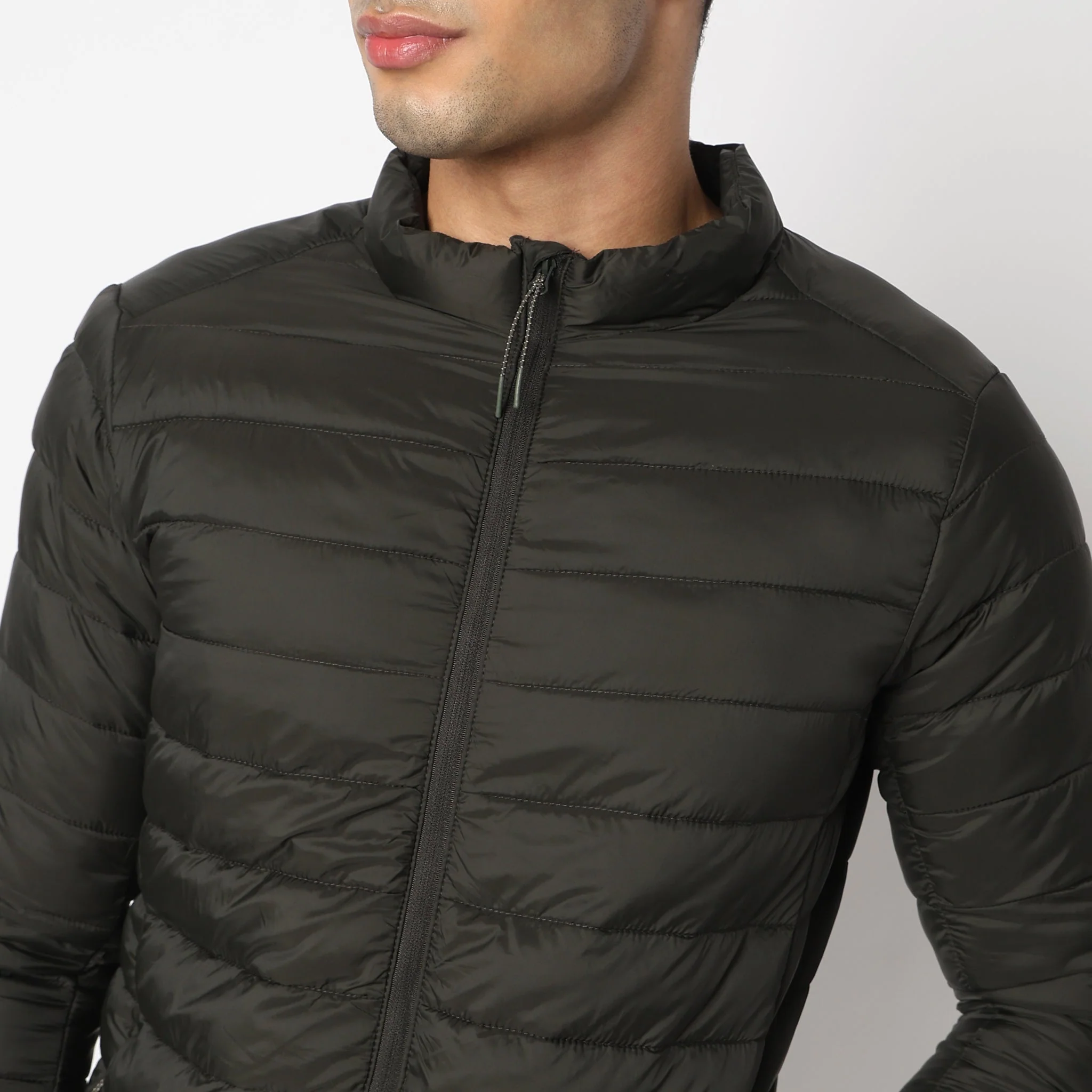 Heat-X Ultrapuff High Neck Full Sleeve Bomber Jacket - Water Repellant Fabric with Zippered Hand Pockets - Image 16