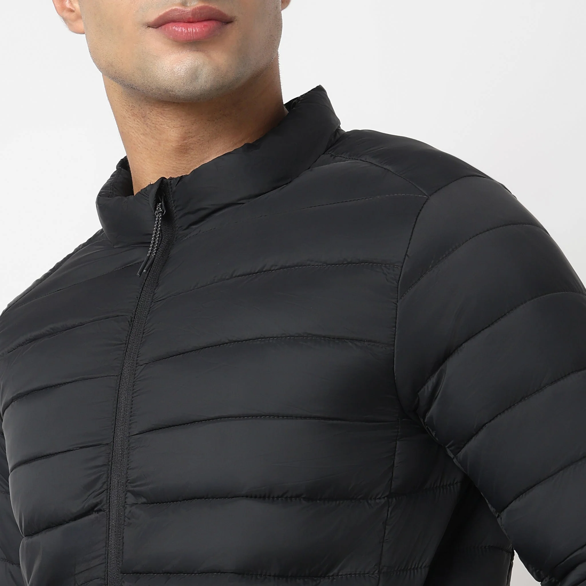 Heat-X Ultrapuff High Neck Full Sleeve Bomber Jacket - Water Repellant Fabric with Zippered Hand Pockets - Image 4