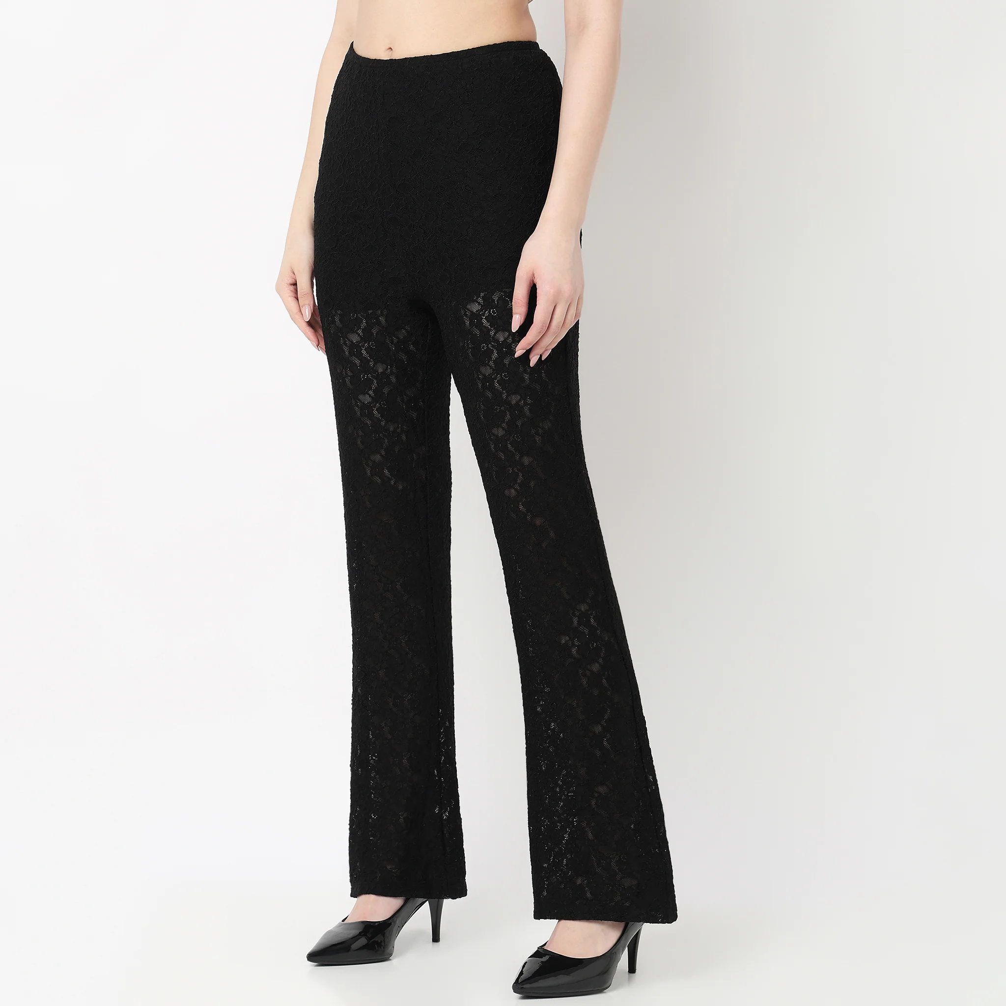 High Rise Boot Cut Lace Palazzo - Image 5