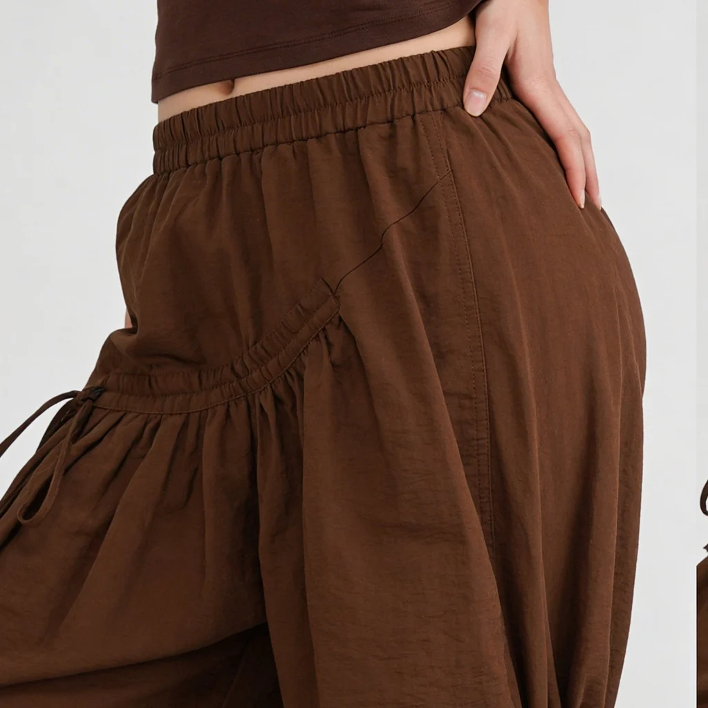 High Rise Flared Ruched Detail Skirt - Image 4