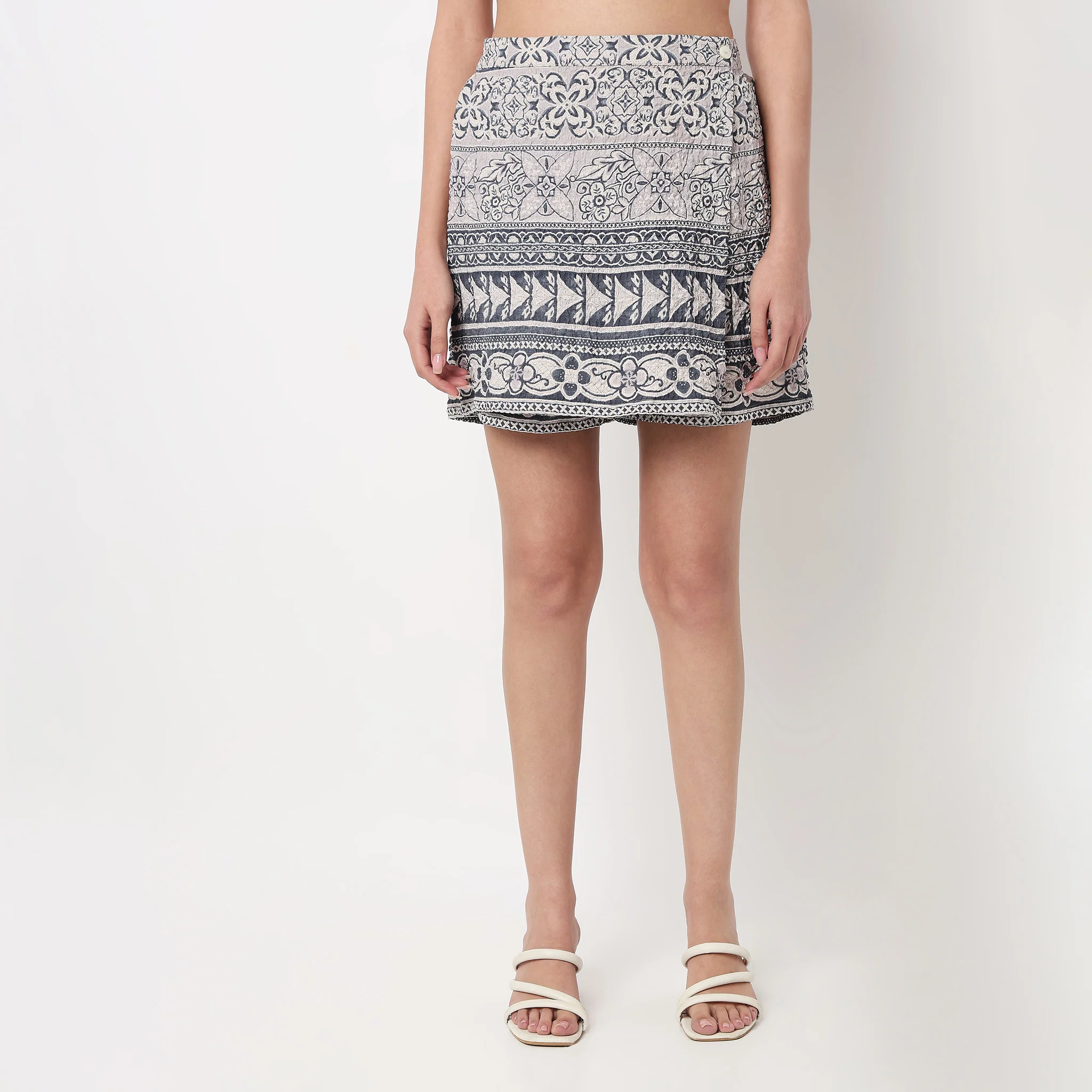High Rise Printed A-Line Skort - Image 2