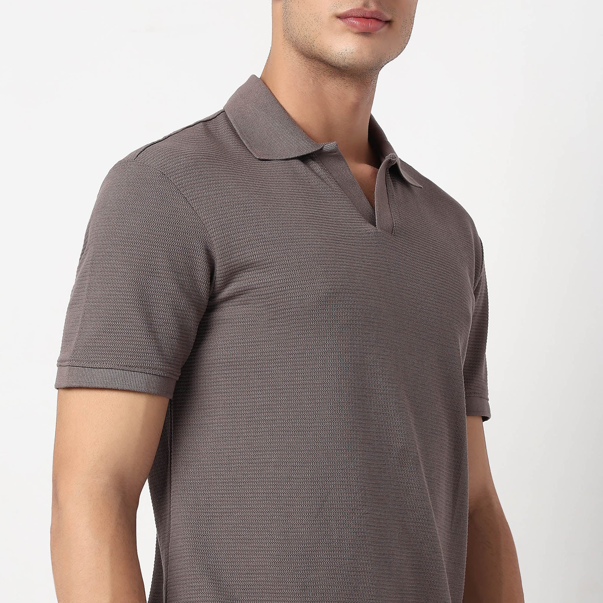 Jacquard Johnny Collar Island Polo T-Shirt - Image 19