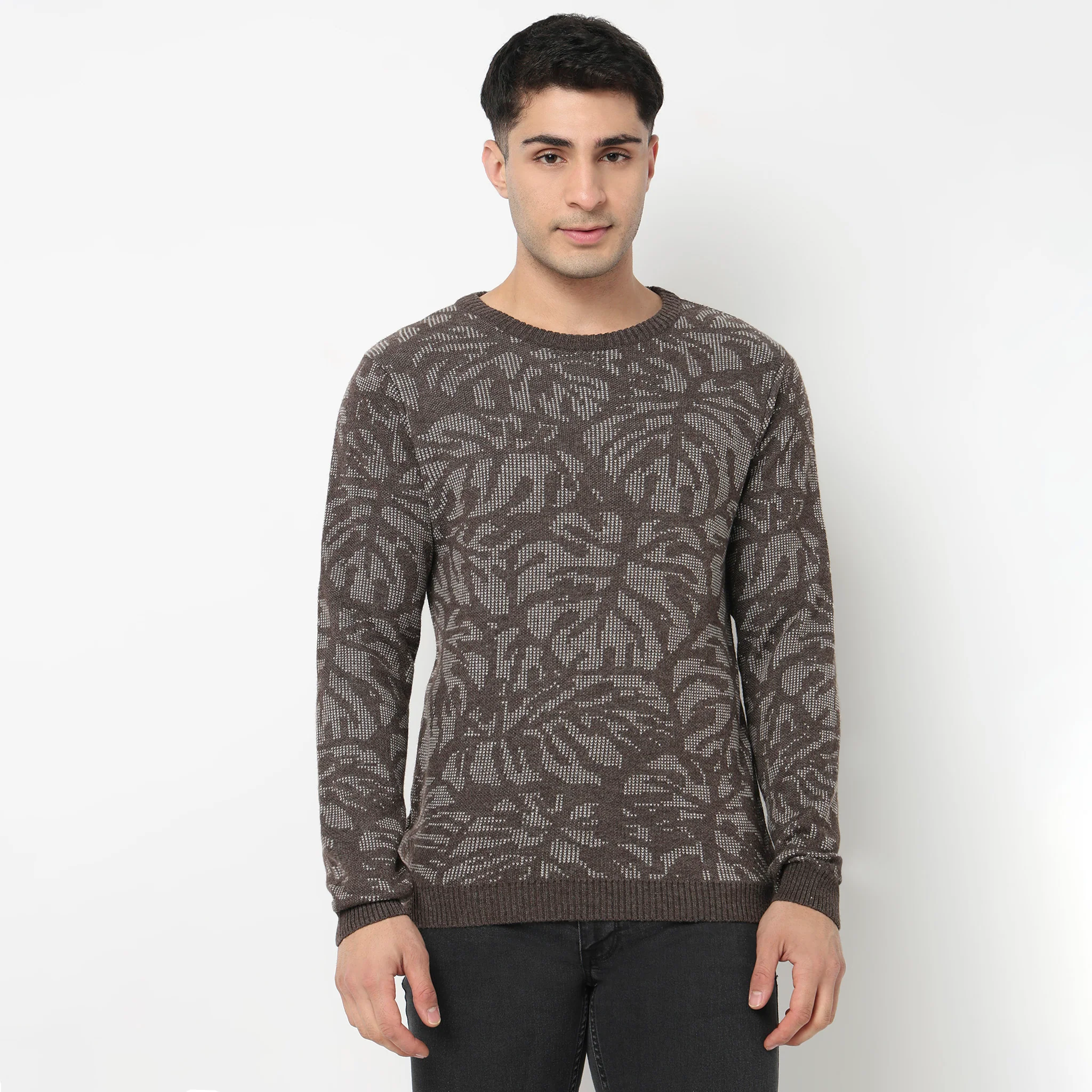 Jacquard Knitted Winter Sweater - Image 2