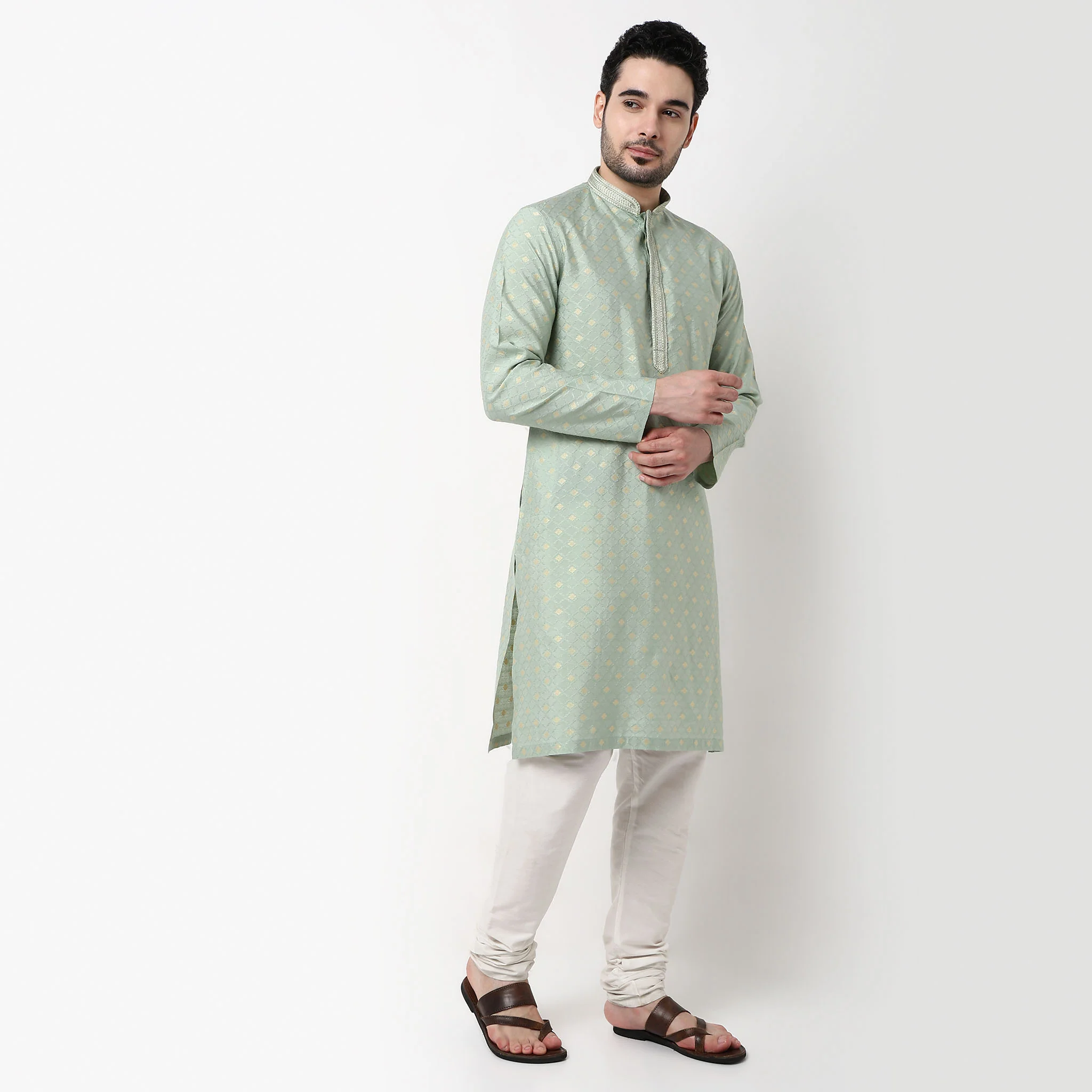 Jacquard Long Kurta - Image 5