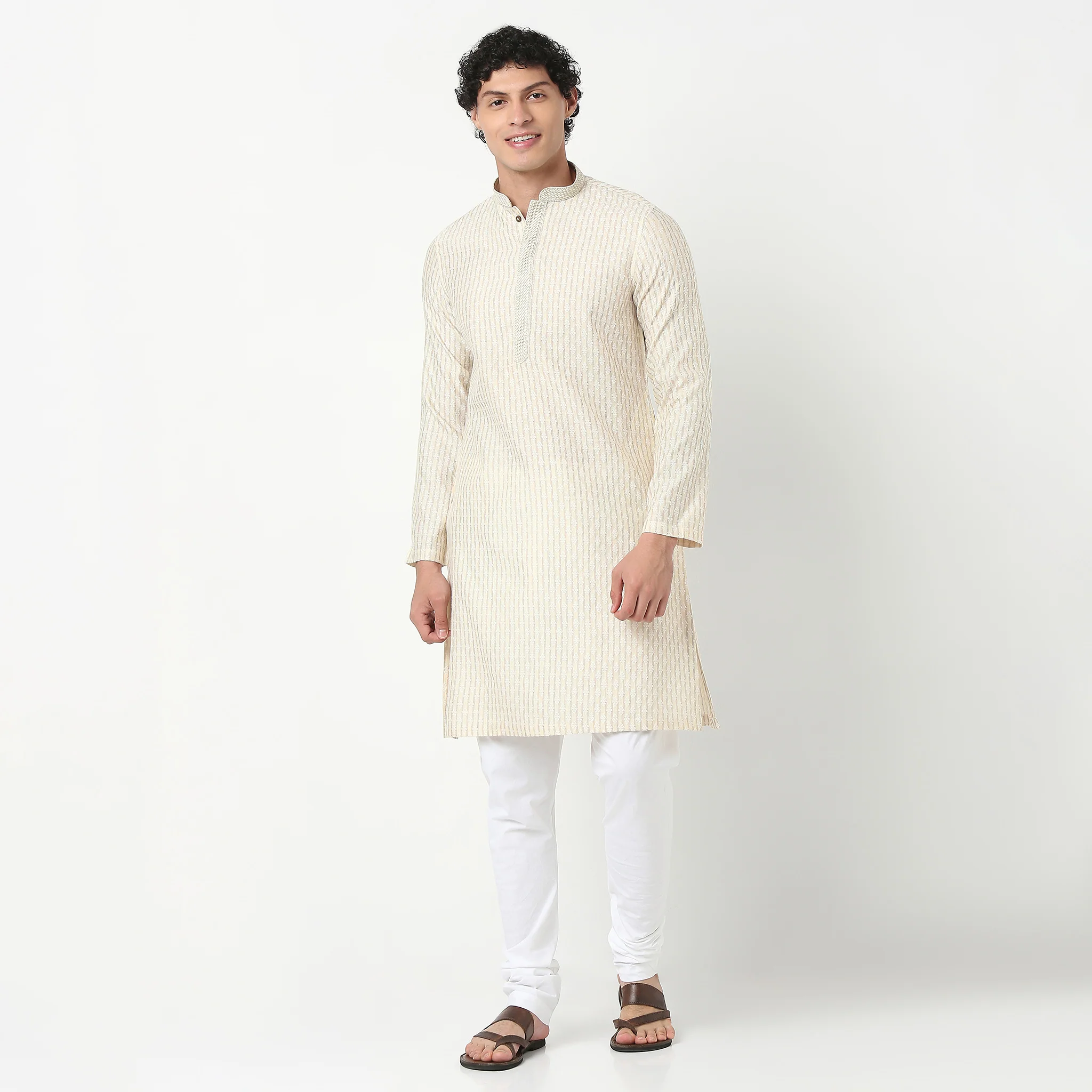 Jacquard Long Kurta - Image 2