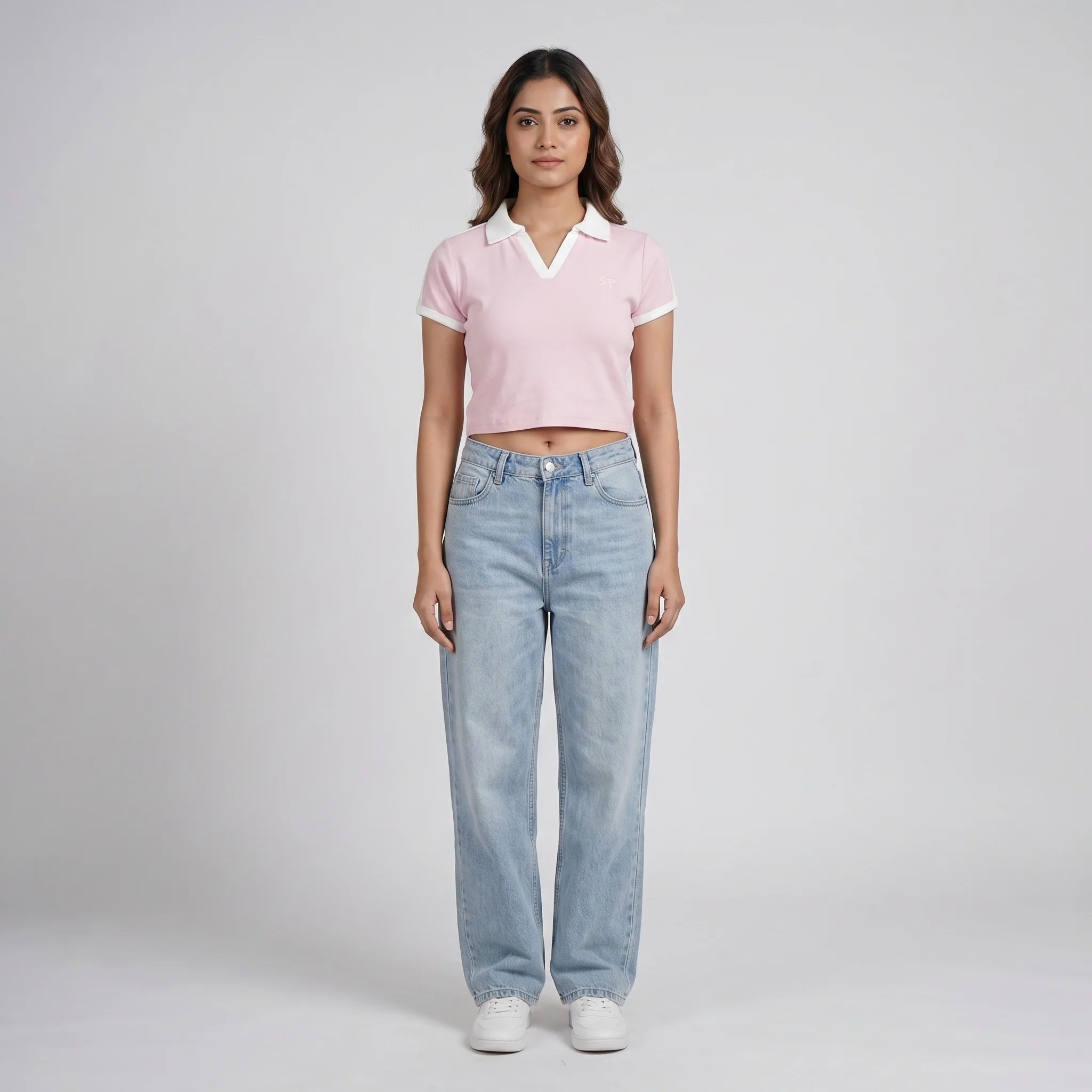 Knitted Crop Polo T-Shirt - Image 5