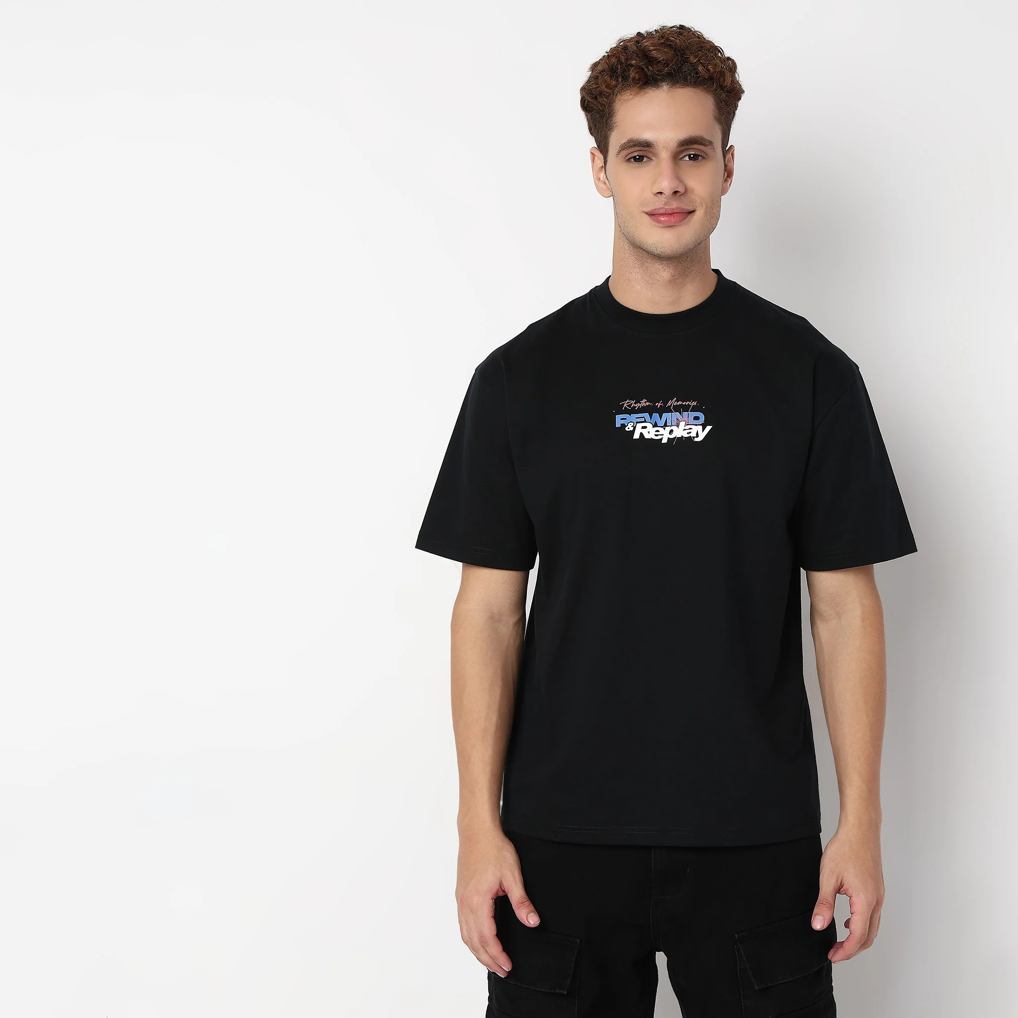 Oversize Cotton Graphic Karaoke T-Shirt - Image 2
