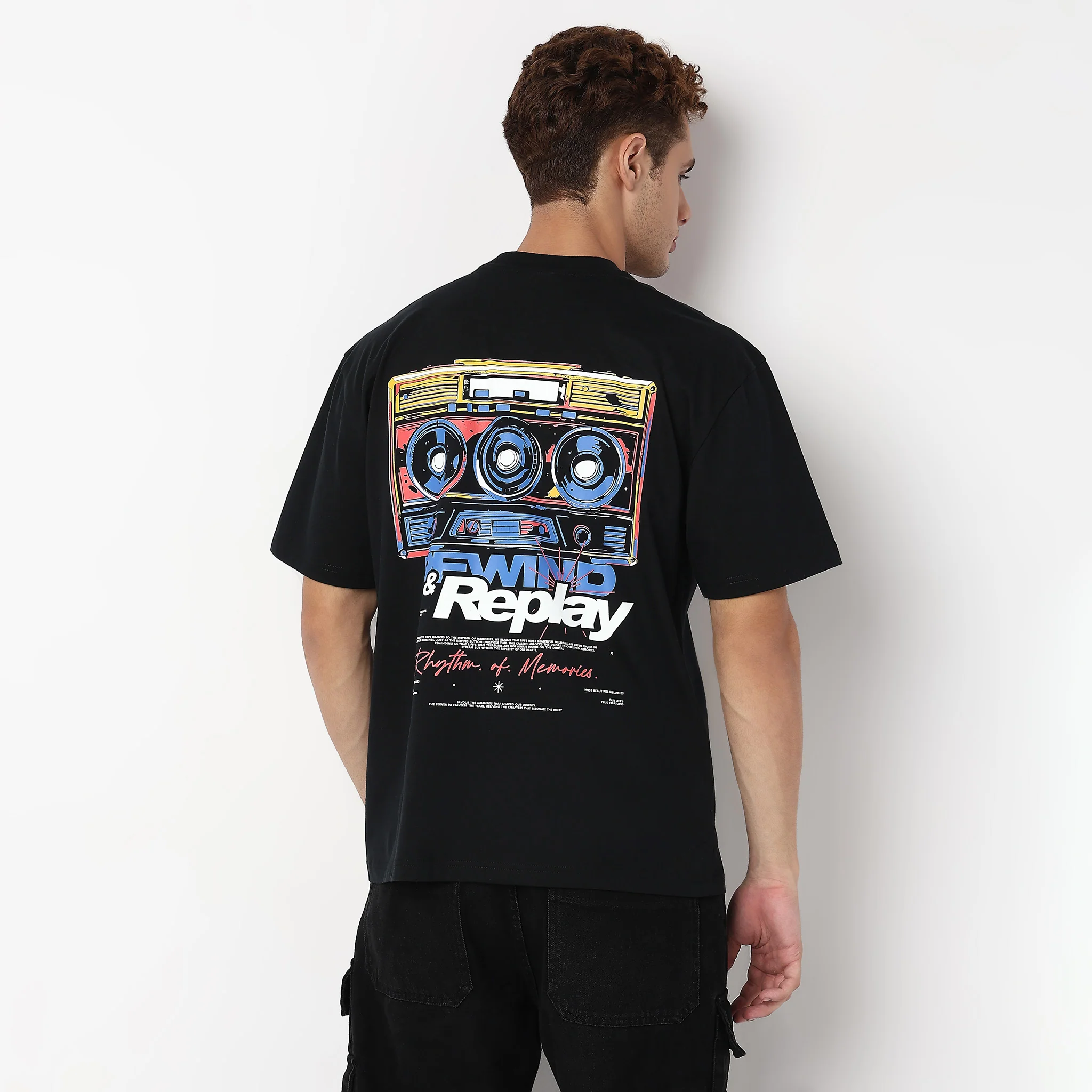 Oversize Cotton Graphic Karaoke T-Shirt - Image 3