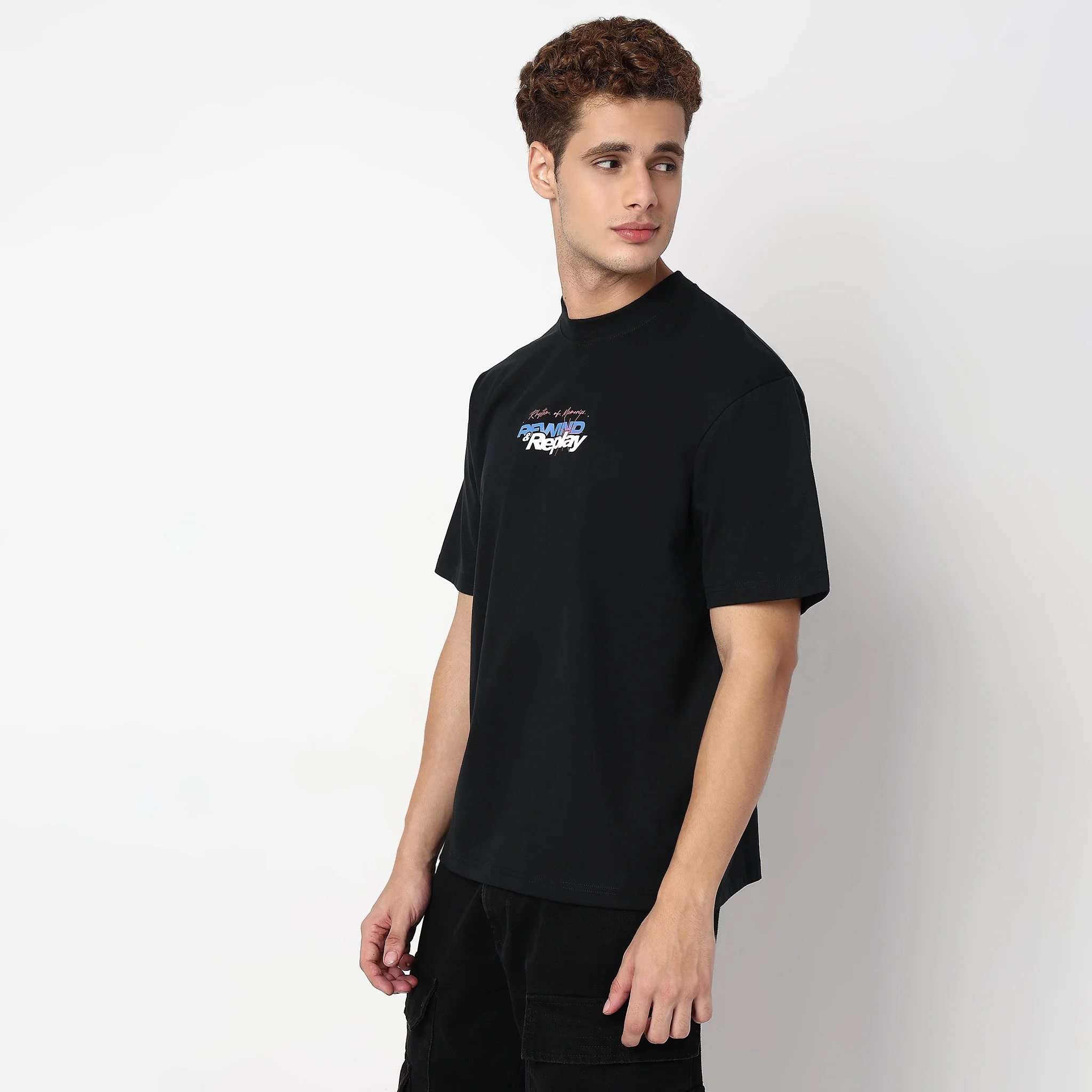 Oversize Cotton Graphic Karaoke T-Shirt - Image 5