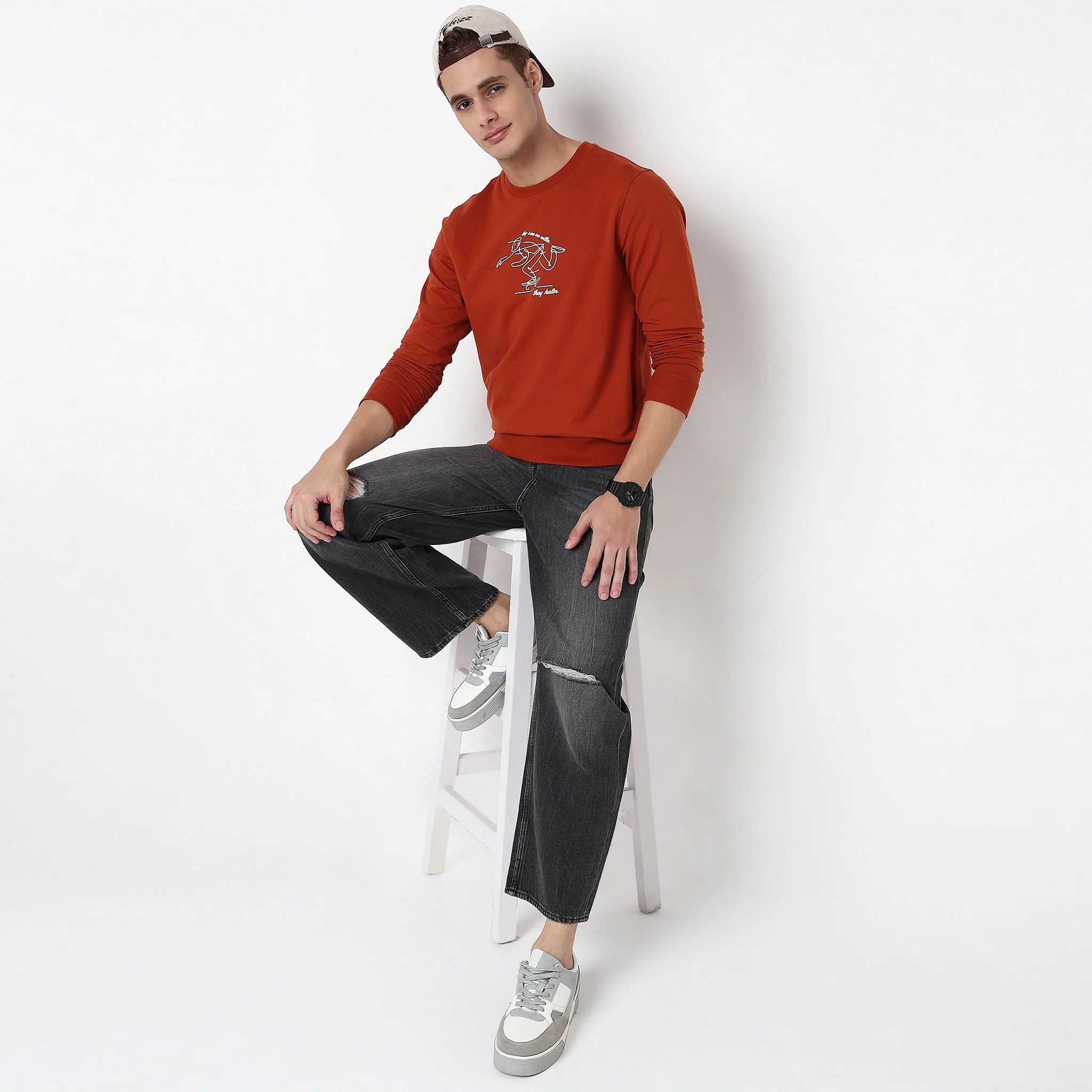 Graphic Cotton Popover Sweat Tee