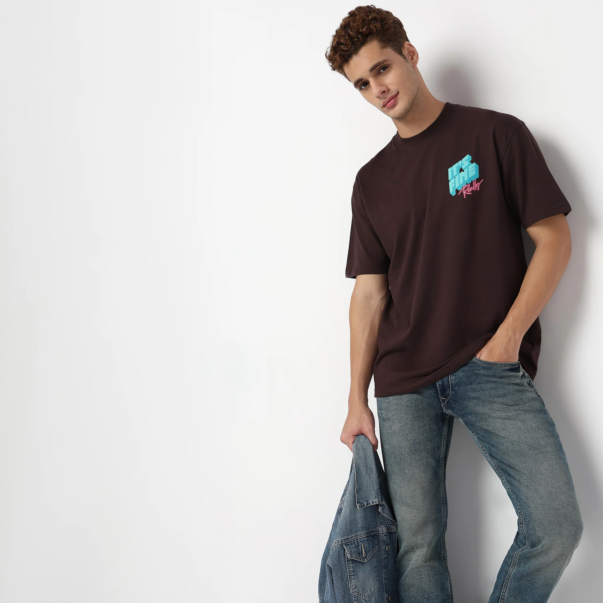 Oversize Slogan Graphic Cotton T-Shirt