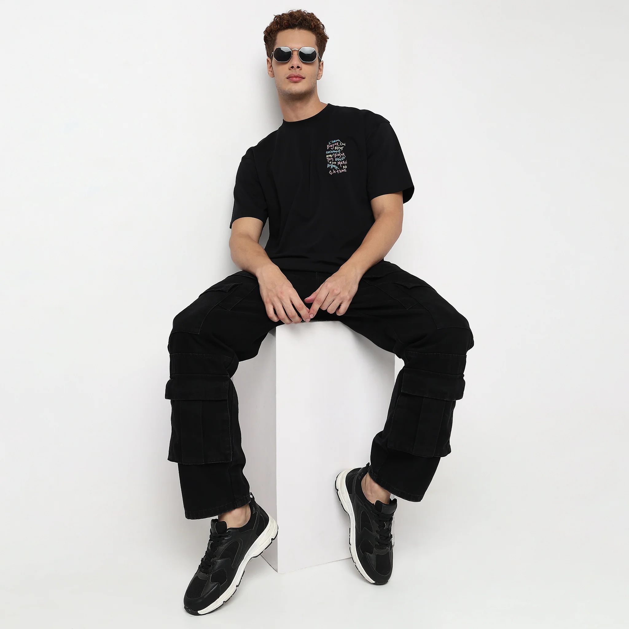 Oversize Slogan Graphic Cotton T-Shirt