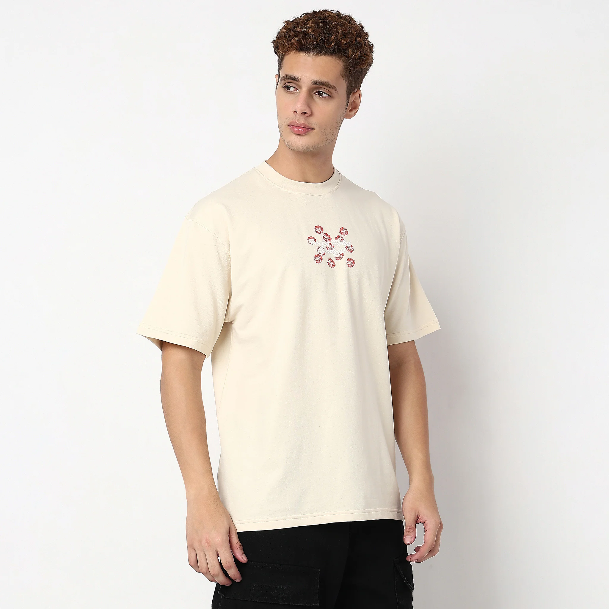 Oversize Slogan Graphic Cotton T-Shirt - Image 5