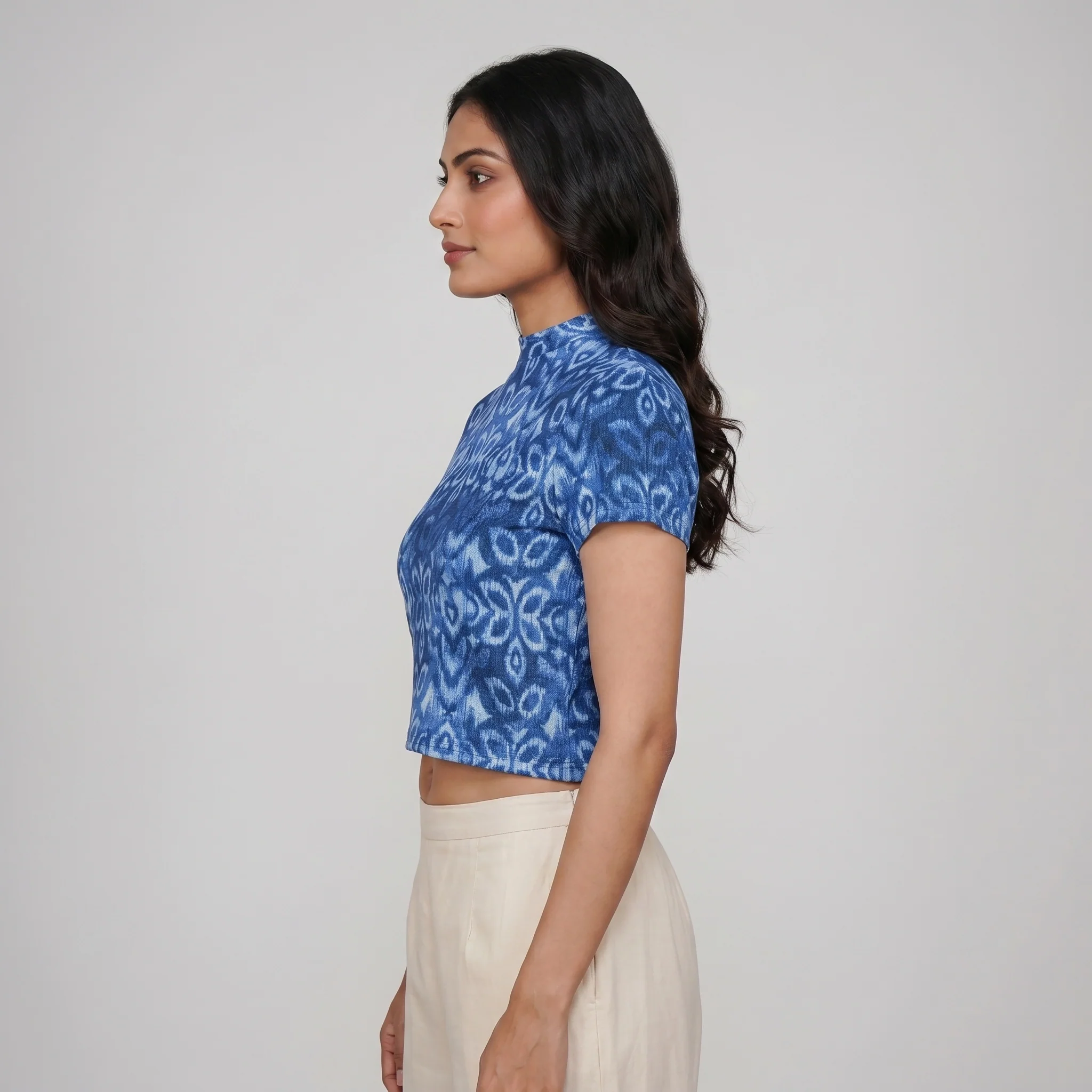 Knitted Printed Crop Top - Image 2